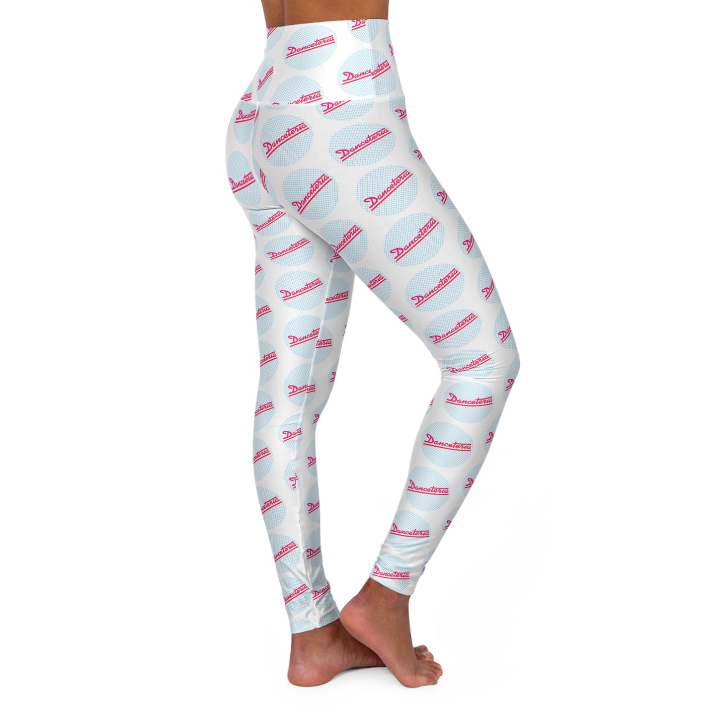 Danceteria High Waisted Yoga Leggings, All Over Print Deco