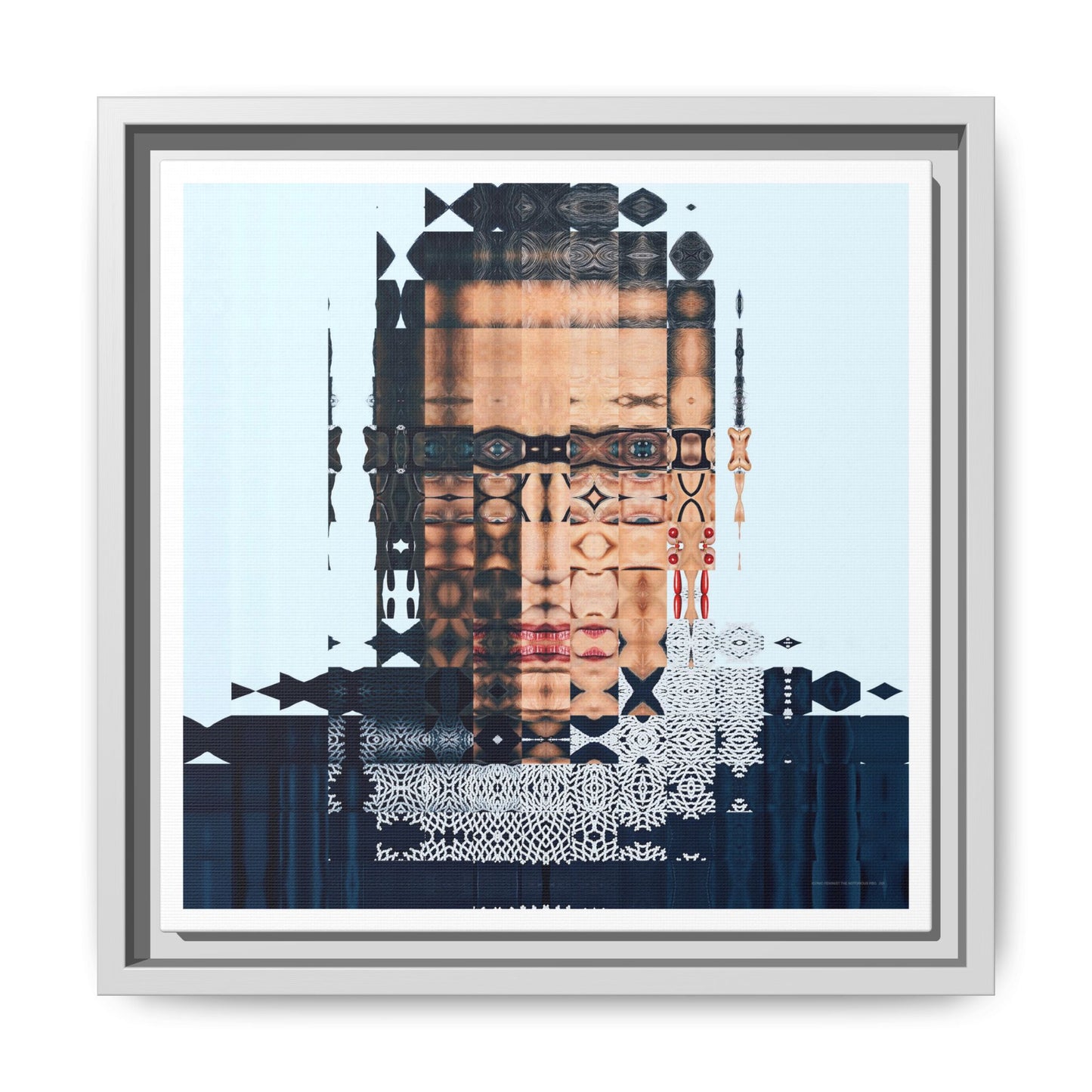 Iconic Feminist, The Notorious RBG, Ruth Bader Ginsburg Abstract Portrait Collage Art — Matte Canvas, Framed (Multi-color options)