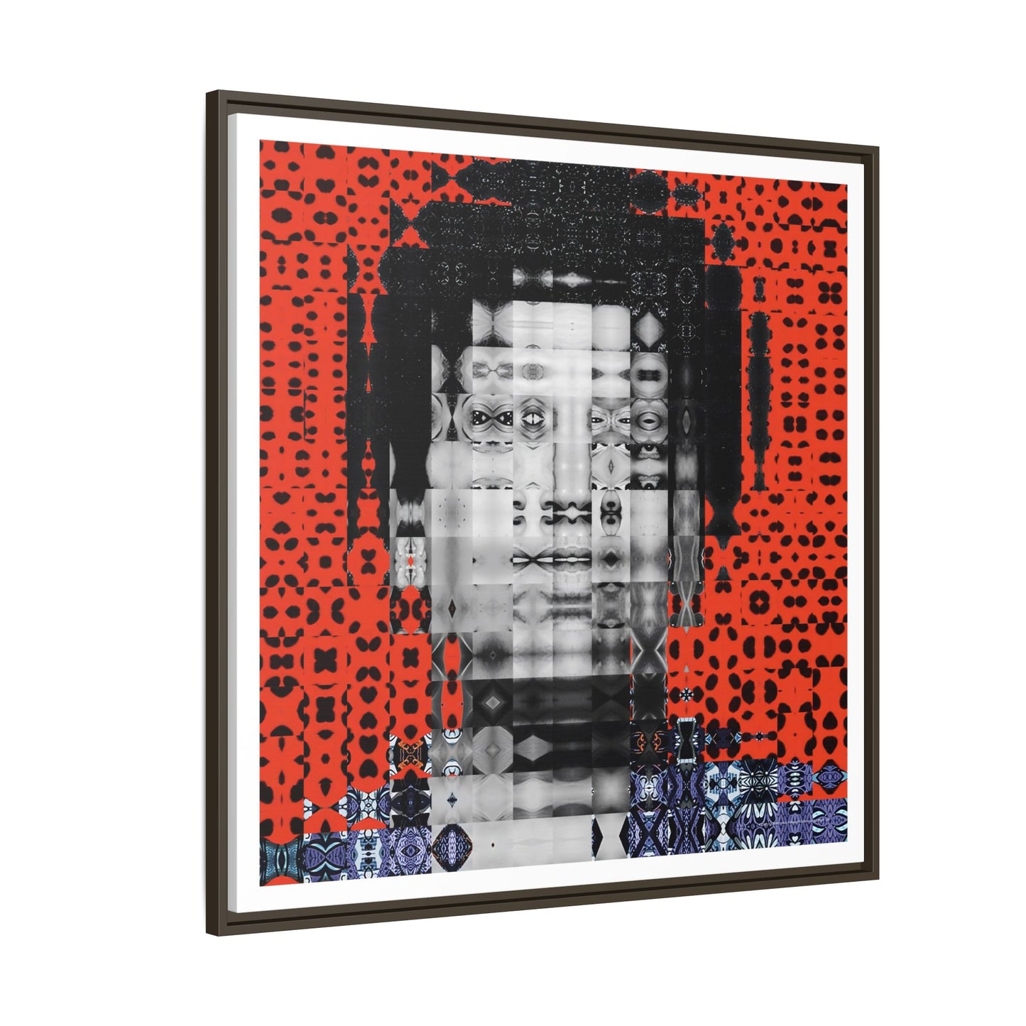 Iconic Foundational Feminist icon Audre Lorde Abstract Portrait Collage Art — Matte Canvas, Framed (Multi-color options)