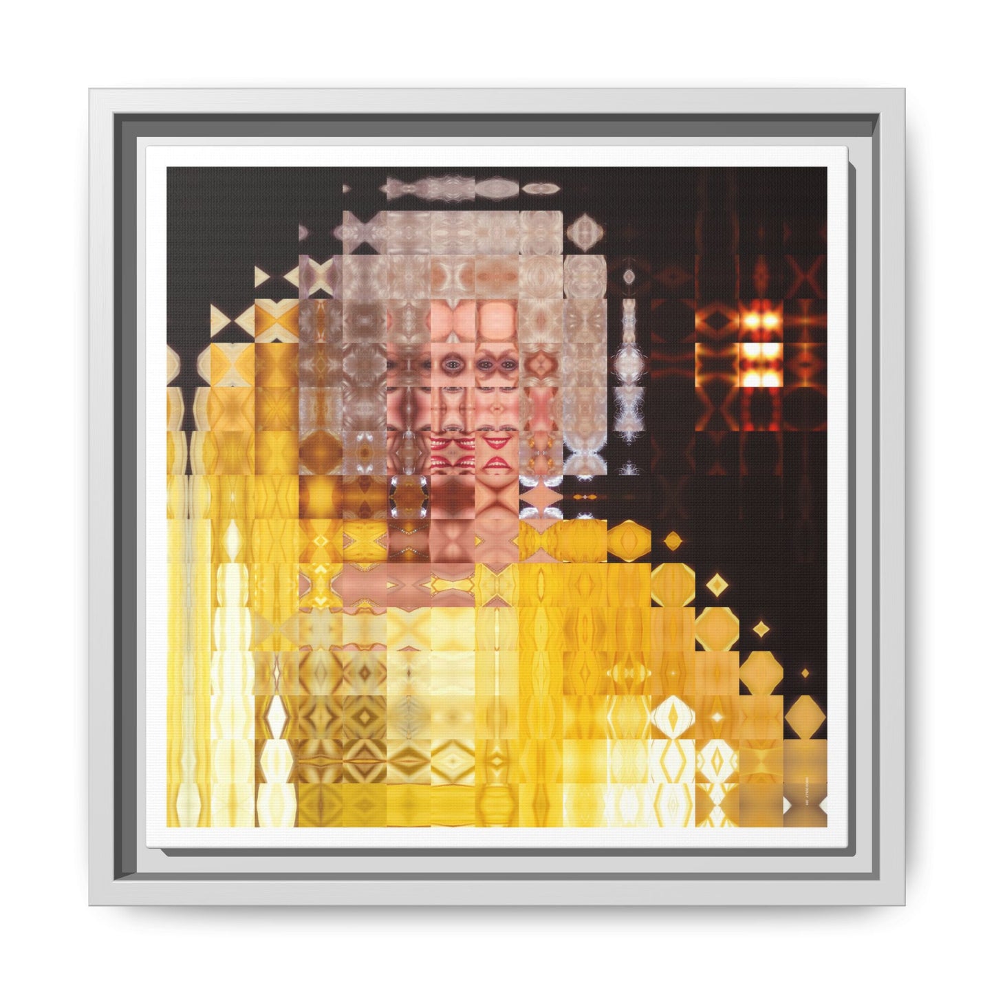 Disco Dolly Abstract Portrait Collage Art — Matte Canvas, Framed (Multi-color options)