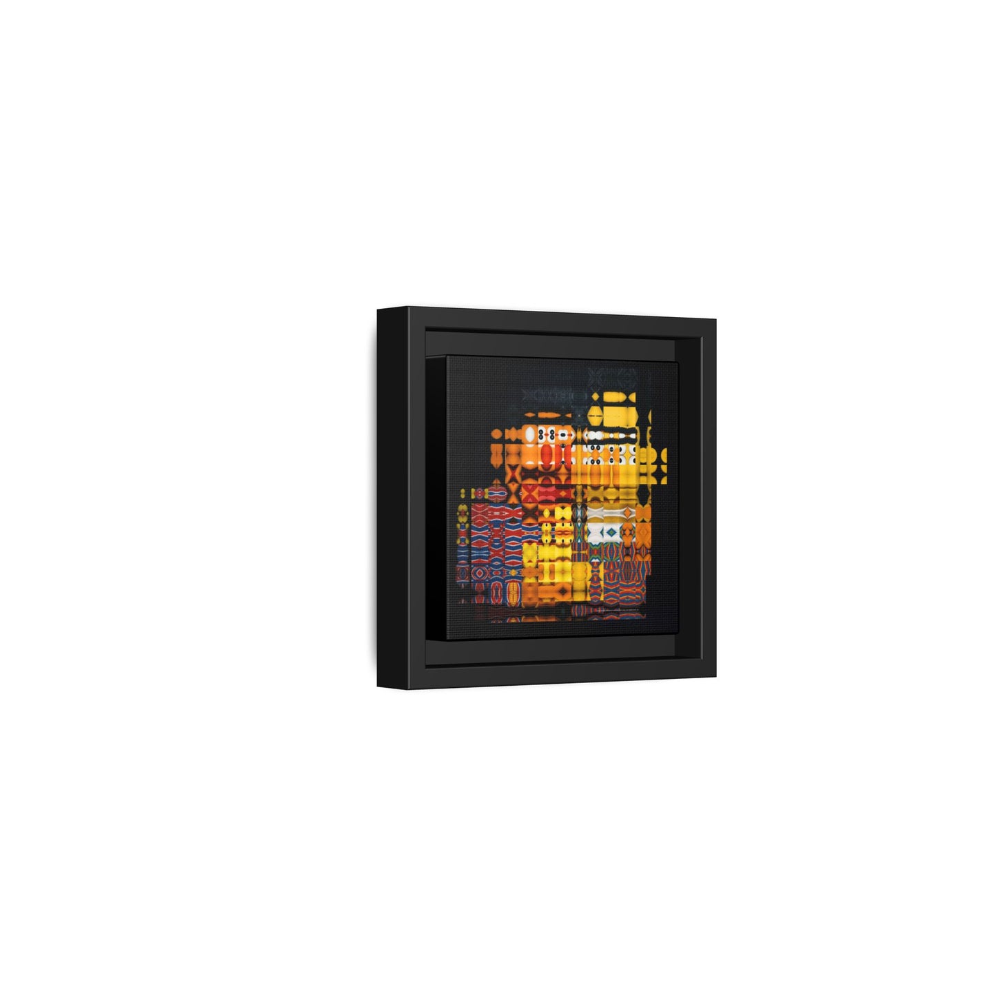 Iconic Domestic Partners in Plain Sight: Bert, Ernie, and Rubber Ducky Abstract Portrait Collage Art — Matte Canvas, Framed (Multi-color options)
