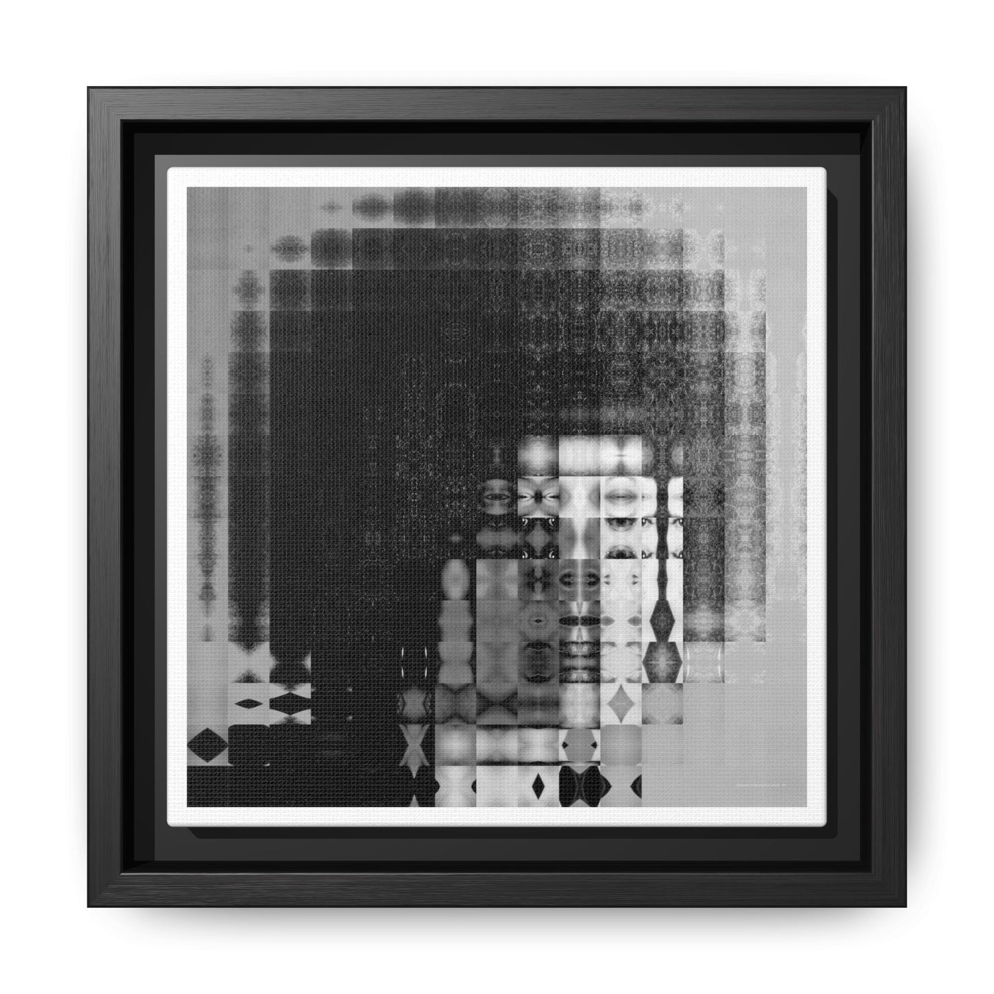 Feminist Icon Angela Davis Abstract Portrait Collage Art — Matte Canvas, Framed (Multi-color options)