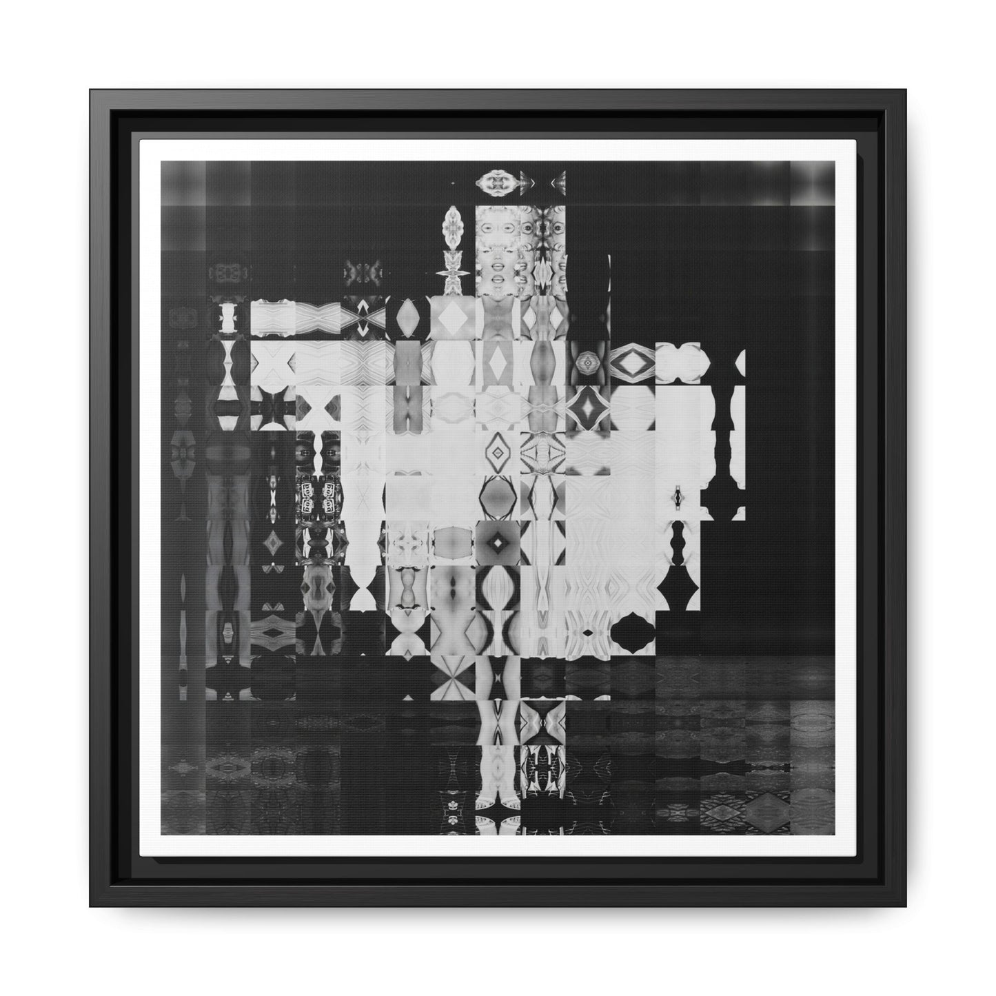 Iconic Hollywood Movie Star Marilyn Monroe, Iconic Flying Skirt Moment, Abstract Portrait Collage Art — Matte Canvas, Framed (Multi-color options)