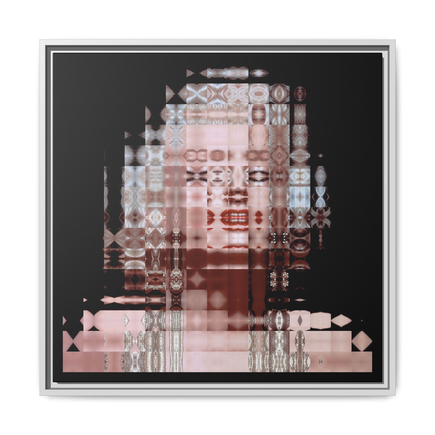 Iconic Movie Star Marilyn Monroe Abstract Portrait Collage Art — Matte Canvas, Framed (Multi-color options)