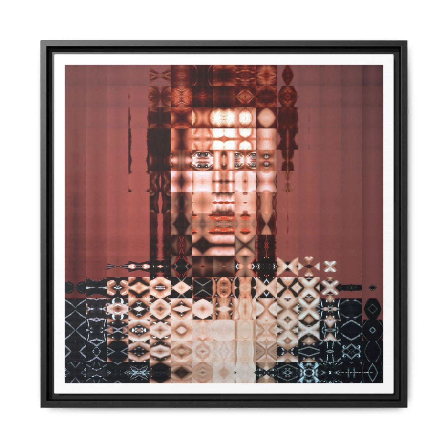 Iconic 70s Alien Glam Rock Starman Abstract Portrait Collage Art — Matte Canvas, Framed (Multi-color options)