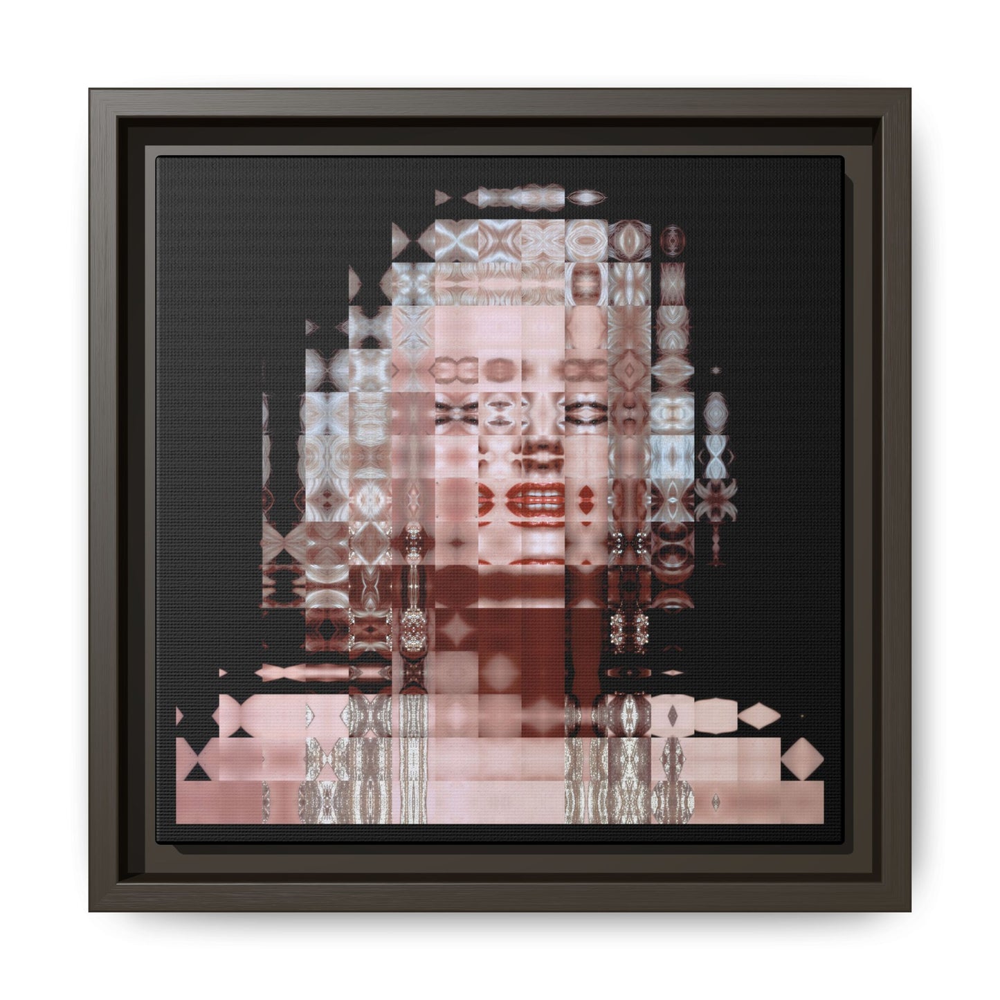Iconic Movie Star Marilyn Monroe Abstract Portrait Collage Art — Matte Canvas, Framed (Multi-color options)