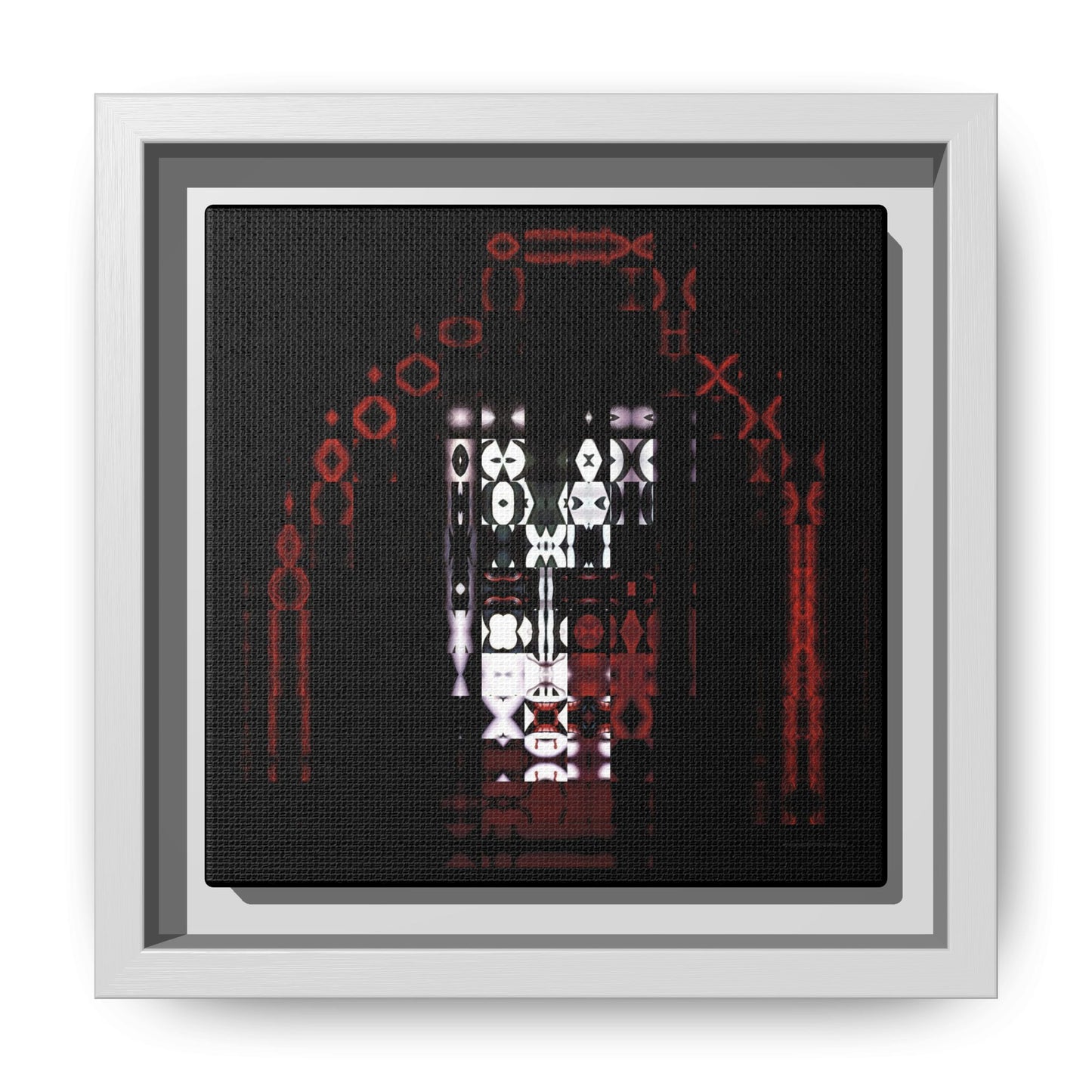 Knights In Satan's Service, Demon Abstract Portrait Collage Art — Matte Canvas, Framed (Multi-color options)