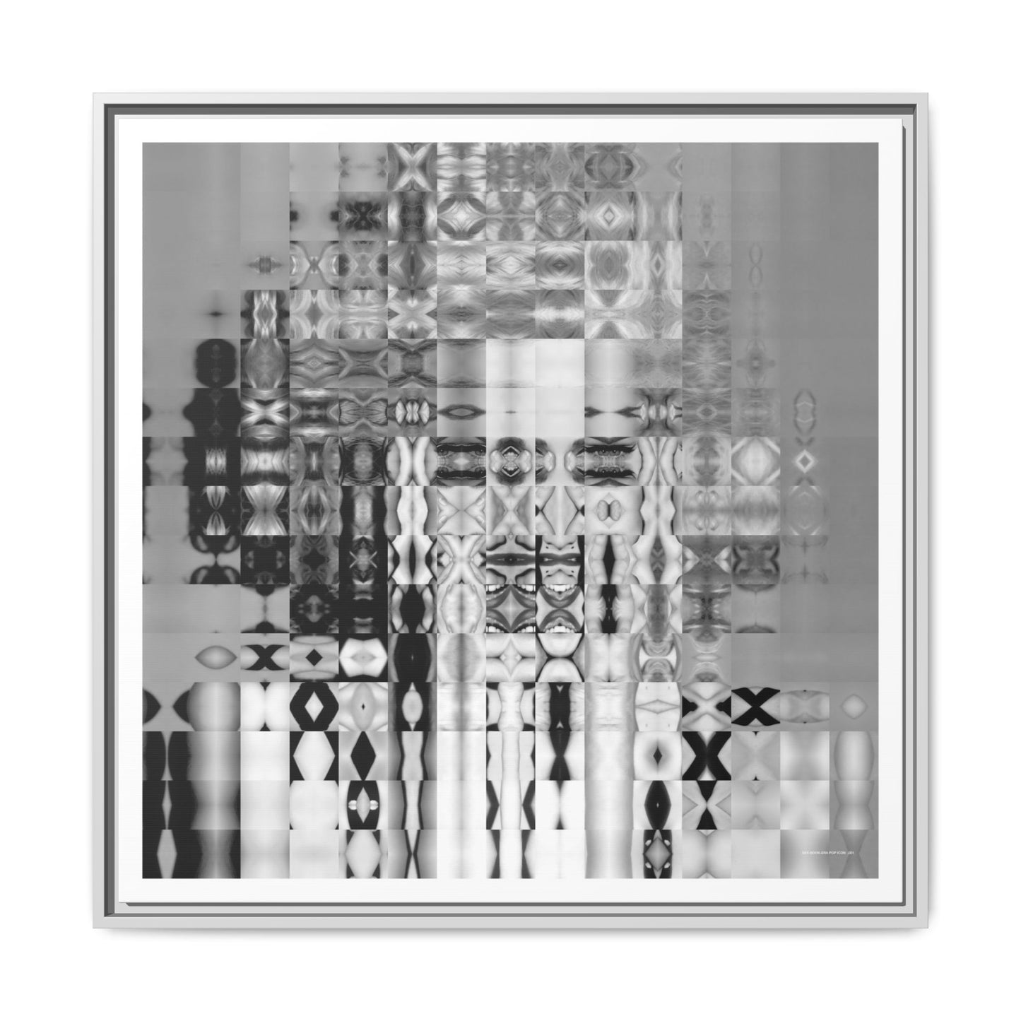 Sex-Book-Era Pop Icon Abstract Portrait Collage Art — Matte Canvas, Framed (Multi-color options)