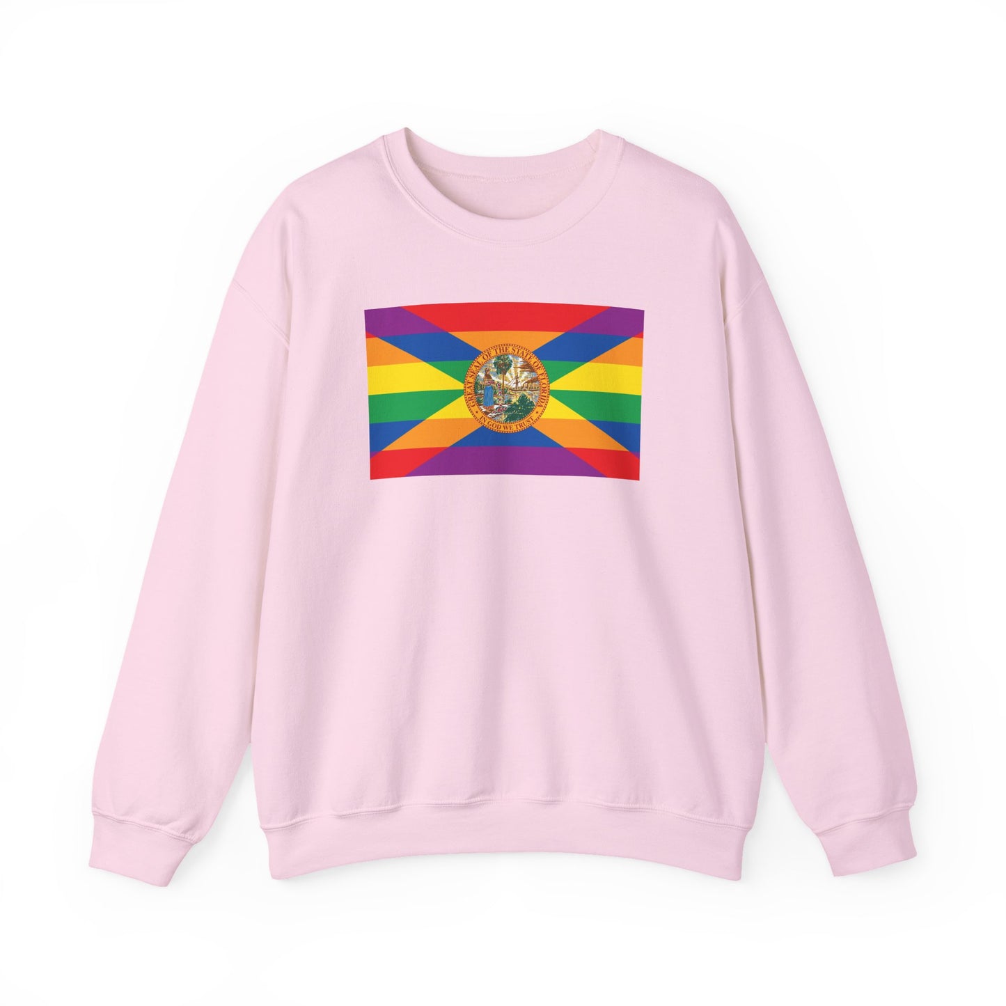 Florida Rainbow Pride Flag Unisex Crewneck Sweatshirt—White, Black or Light Pink