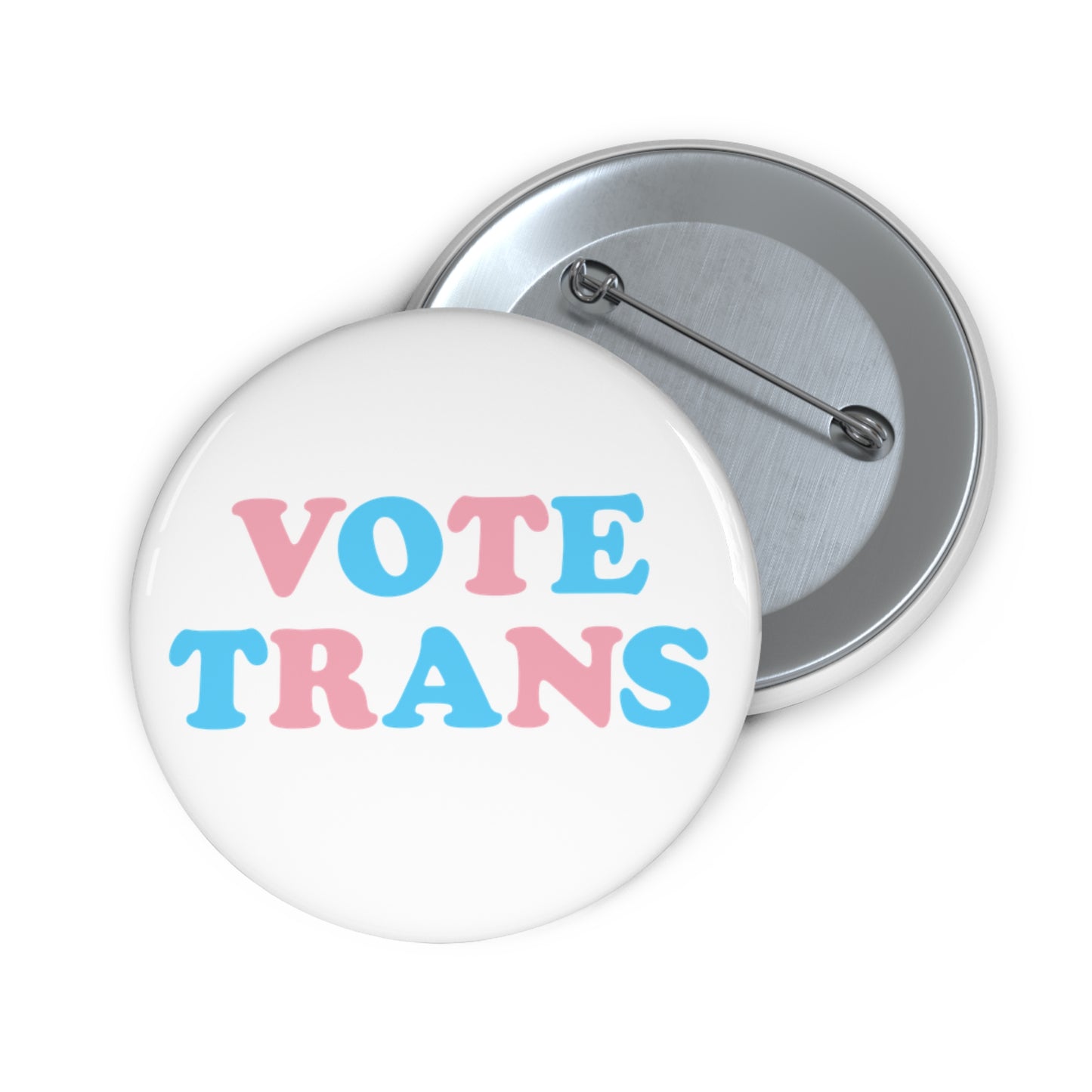 VOTE TRANS Activism Pin Button, Transgender Pride Colors
