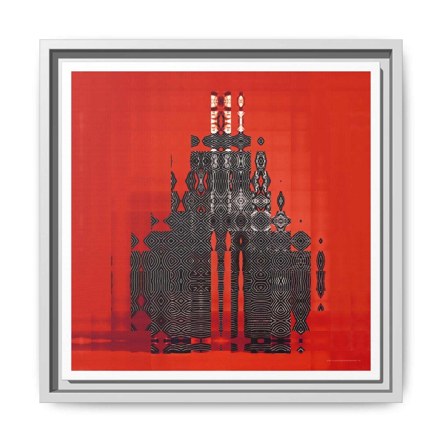 Iconic 70s Alien Glam Rocker Spacesuit Abstract Portrait Collage Art — Matte Canvas, Framed (Multi-color options)