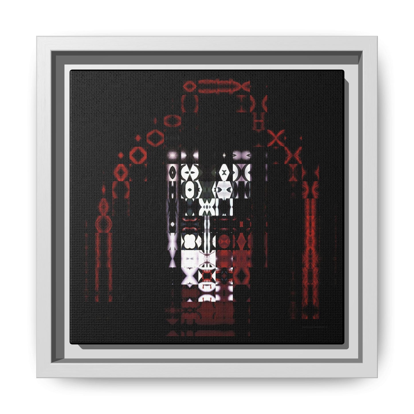 Knights In Satan's Service, Demon Abstract Portrait Collage Art — Matte Canvas, Framed (Multi-color options)