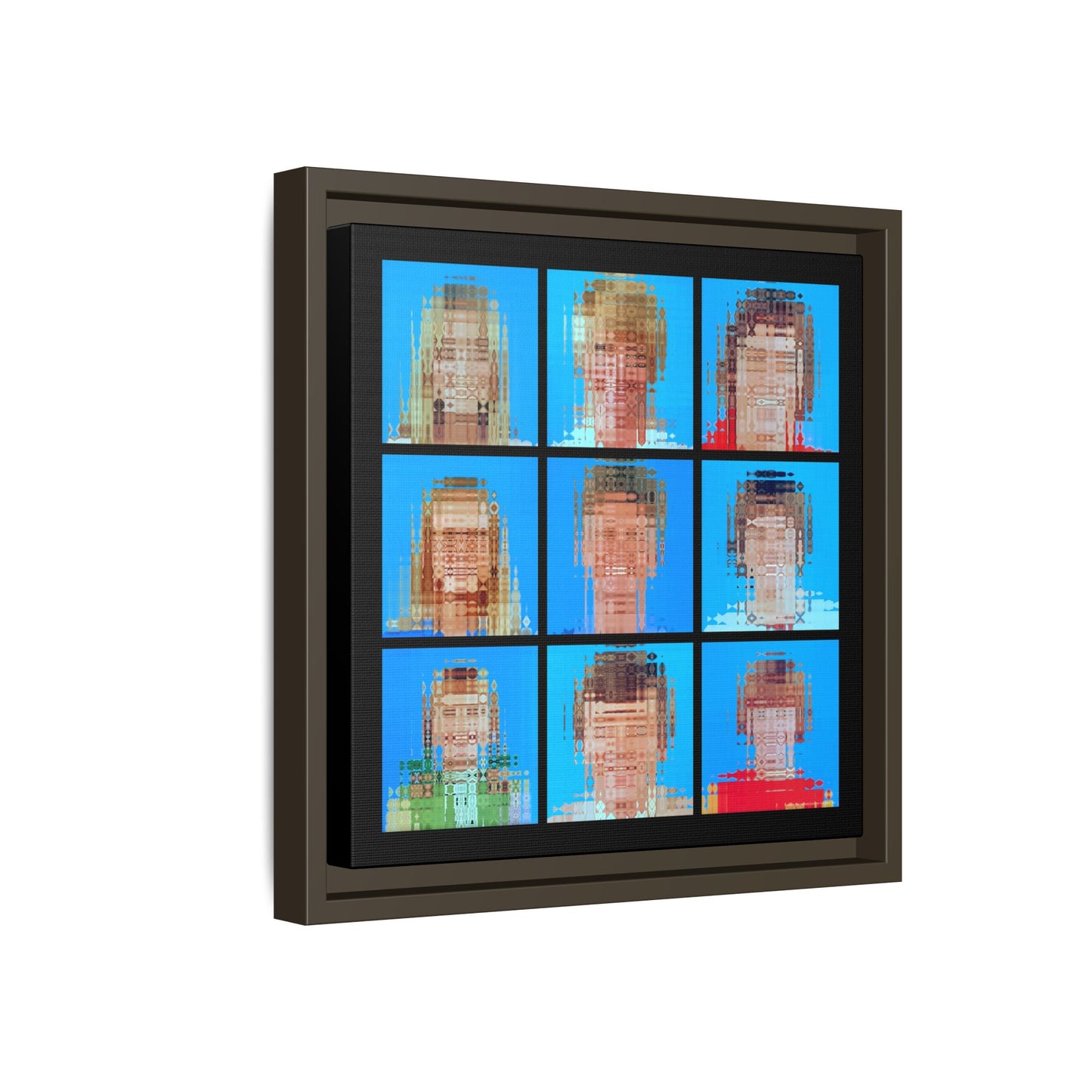 America's Iconic Mid-Century TV Family, Abstract Portrait Collage Art — Matte Canvas, Framed (Multi-color options)