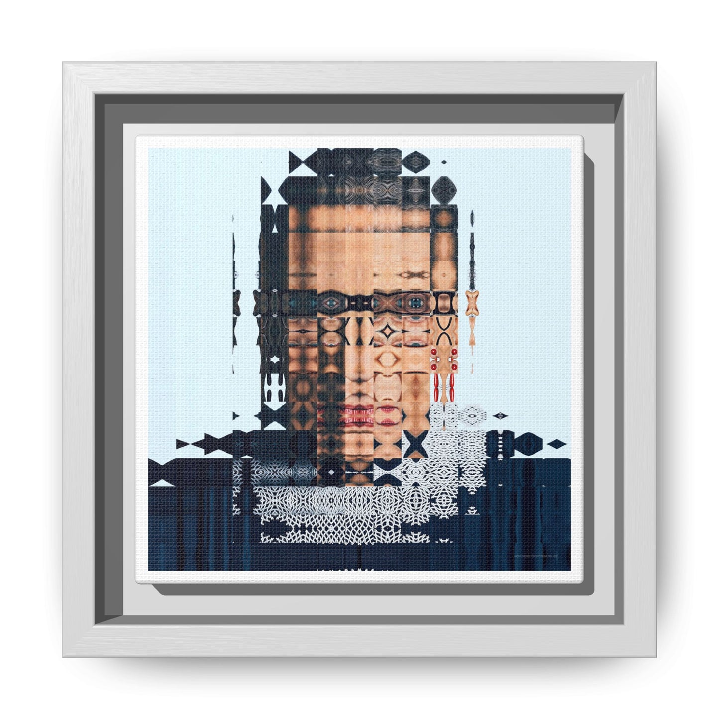 Iconic Feminist, The Notorious RBG, Ruth Bader Ginsburg Abstract Portrait Collage Art — Matte Canvas, Framed (Multi-color options)