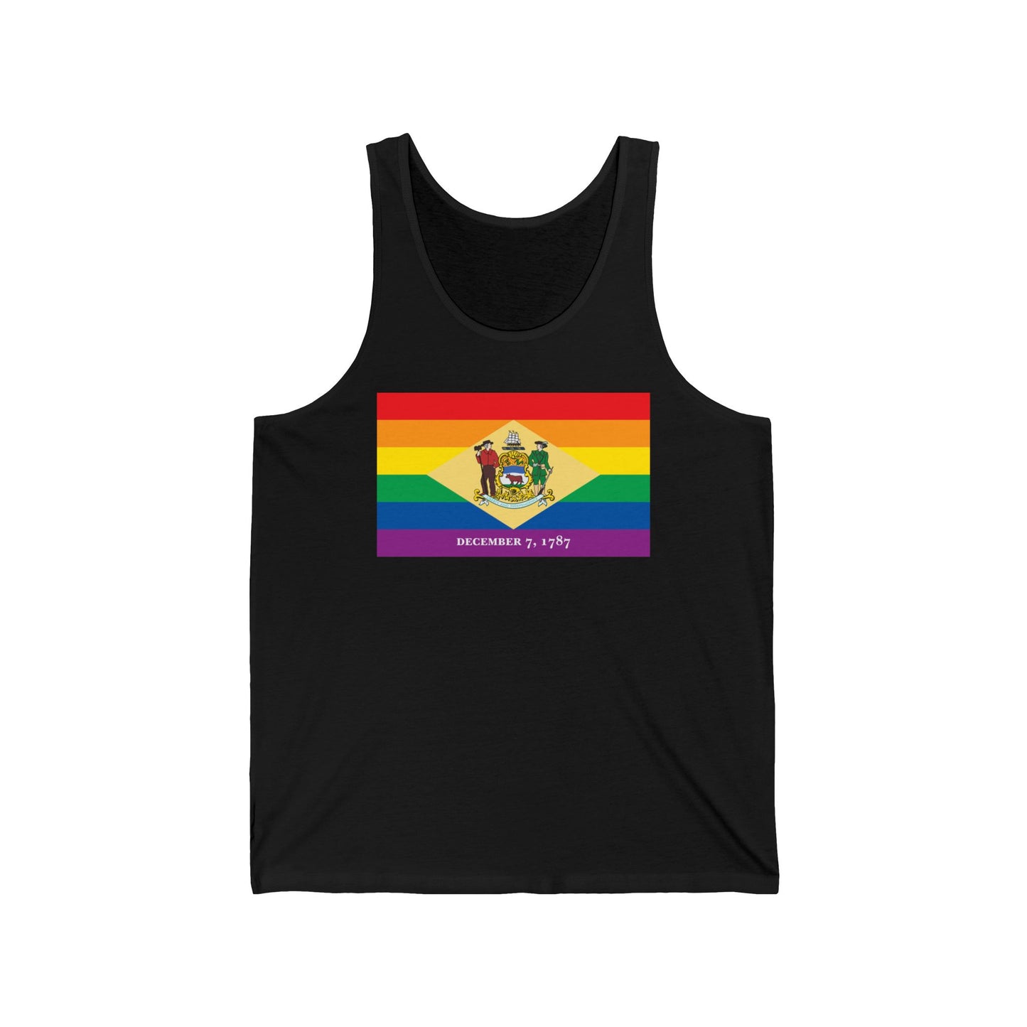 Delaware Rainbow Pride Flag Jersey Tank