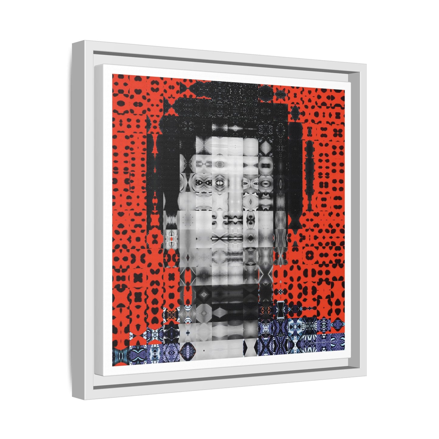 Iconic Foundational Feminist icon Audre Lorde Abstract Portrait Collage Art — Matte Canvas, Framed (Multi-color options)