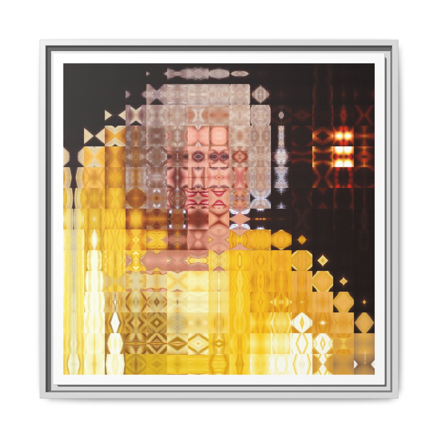 Disco Dolly Abstract Portrait Collage Art — Matte Canvas, Framed (Multi-color options)