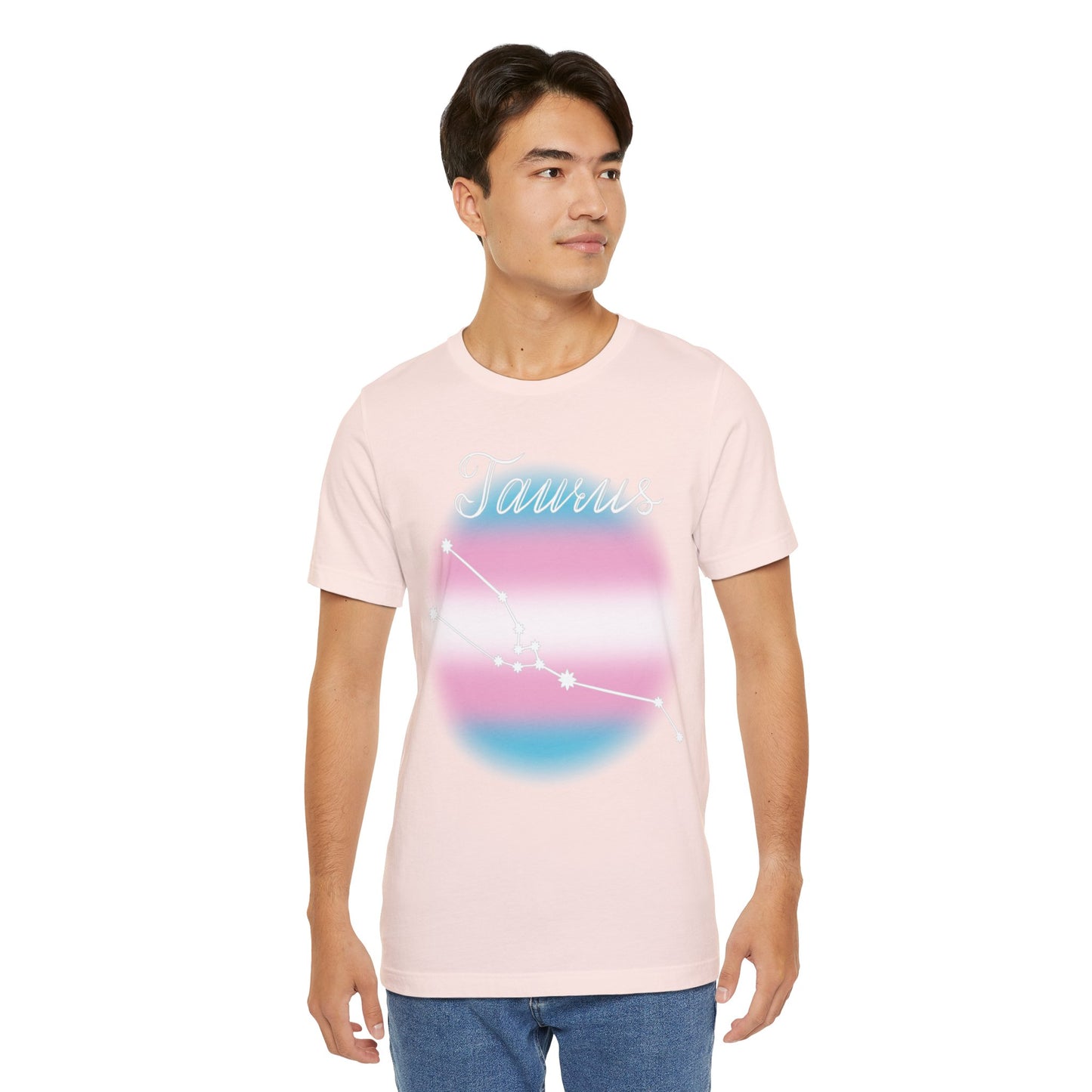 Taurus Constellation T-shirt, Astrology, Transgender Pride Flag