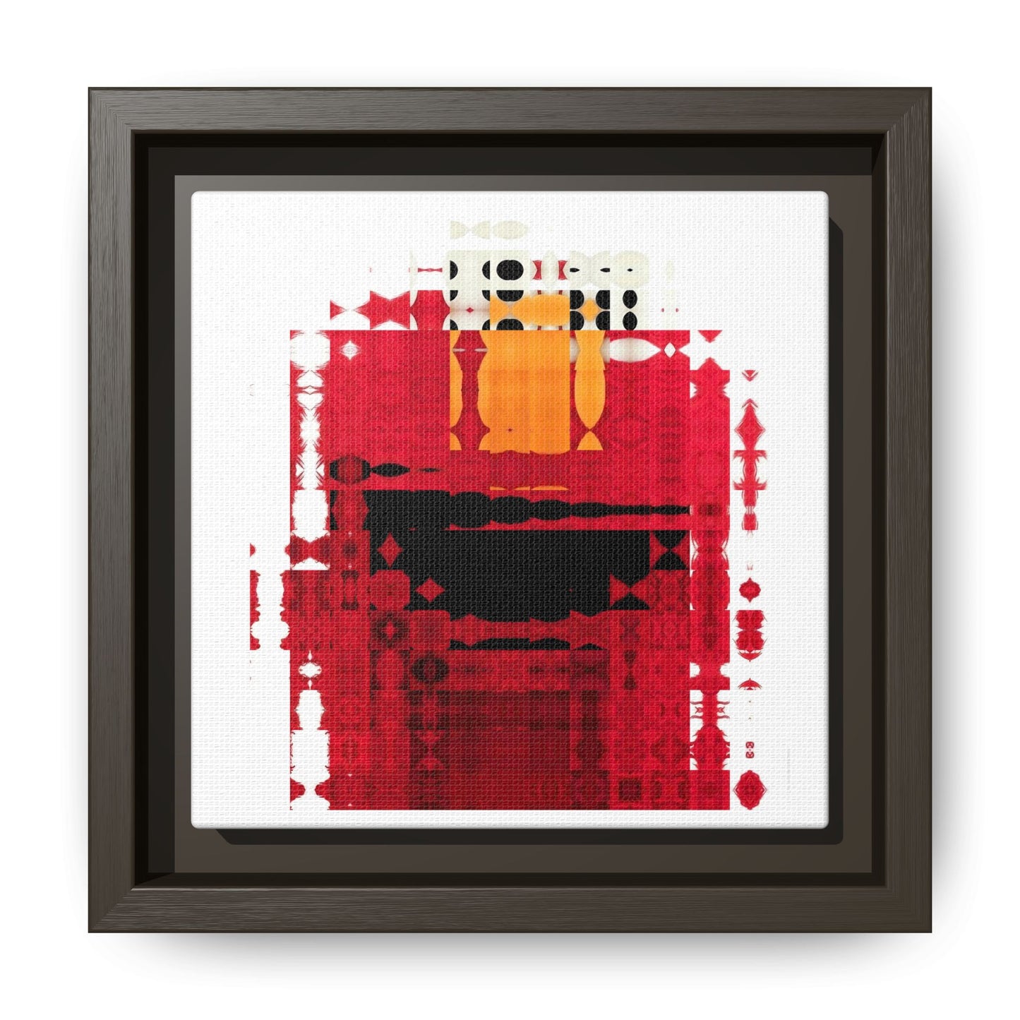 Iconic Fuzzy Red Cutie Monster from the Street Abstract Portrait Collage Art — Matte Canvas, Framed (Multi-color options)