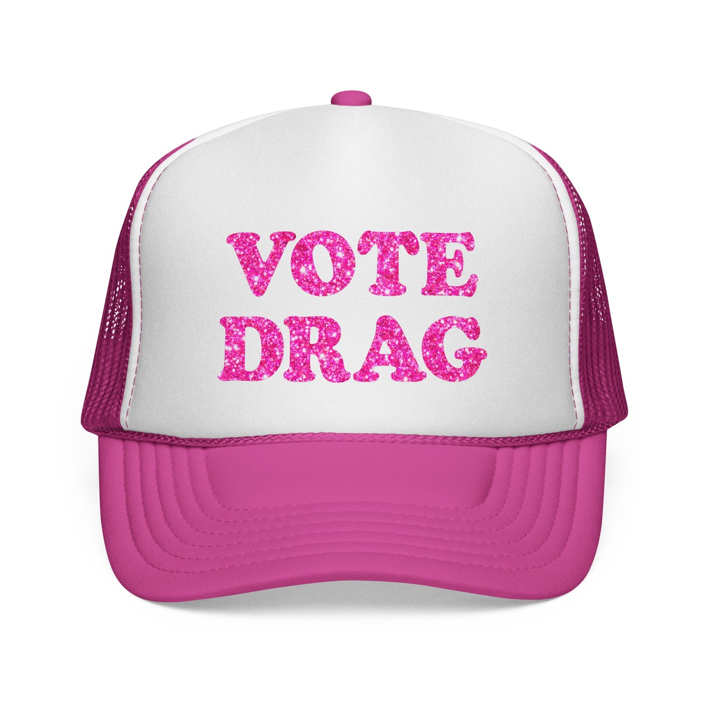VOTE DRAG Trucker Cap — Drag Visibility & Creative Freedom Statement Hat