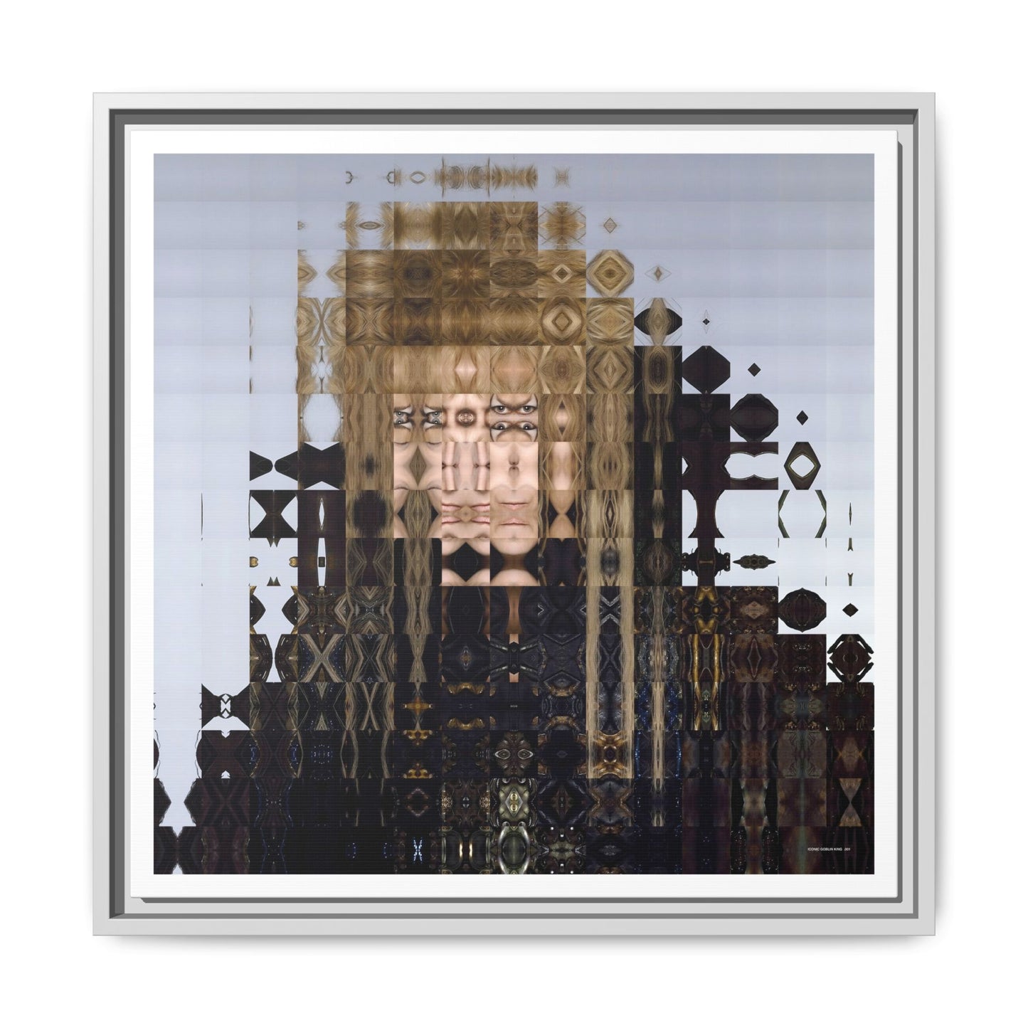 Iconic Goblin King Abstract Portrait Collage Art — Matte Canvas, Framed (Multi-color options)