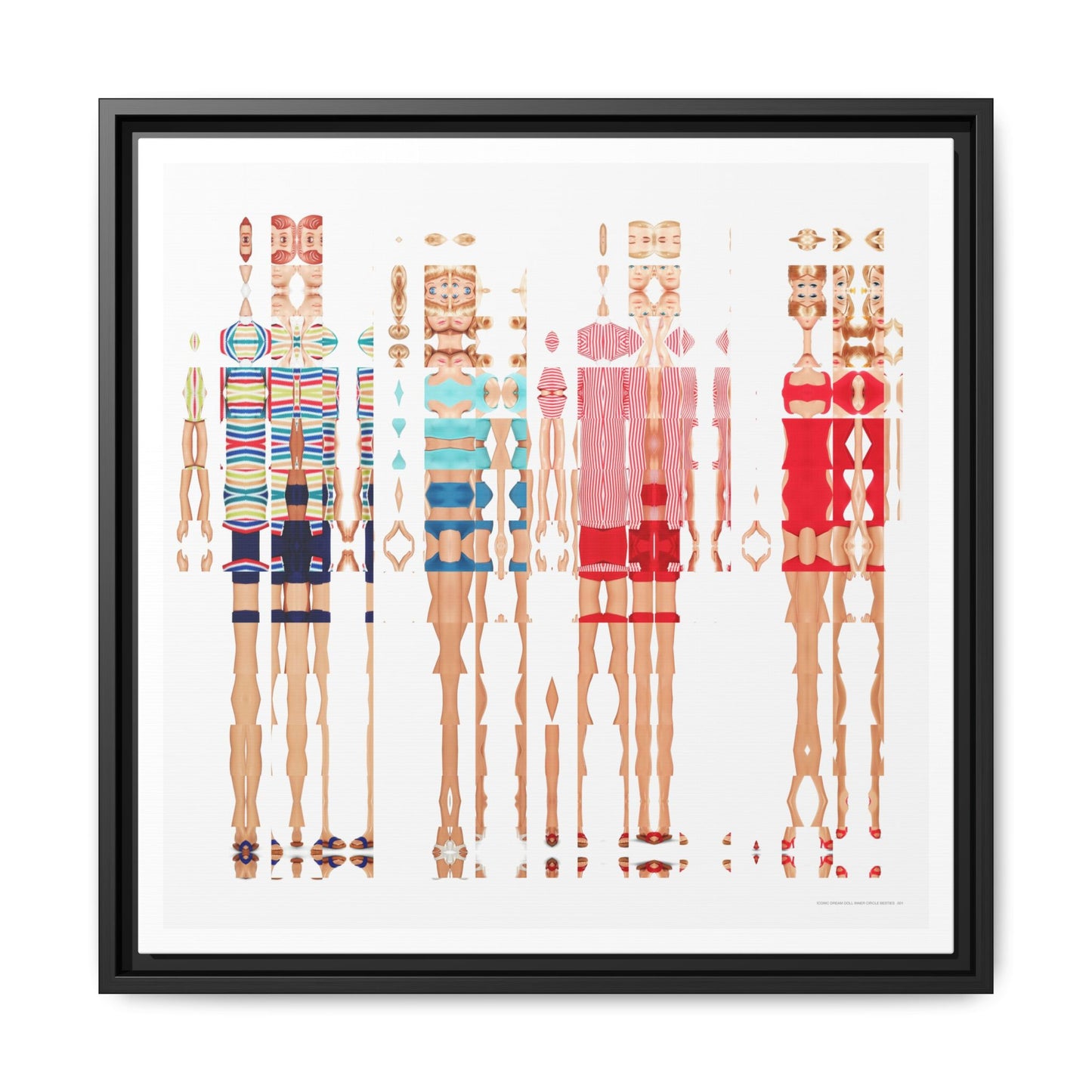 Iconic Dream Doll Inner Circle Besties Abstract Portrait Collage Art — Matte Canvas, Framed (Multi-color options)