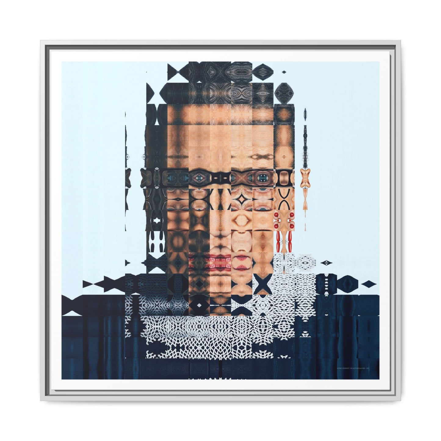 Iconic Feminist, The Notorious RBG, Ruth Bader Ginsburg Abstract Portrait Collage Art — Matte Canvas, Framed (Multi-color options)