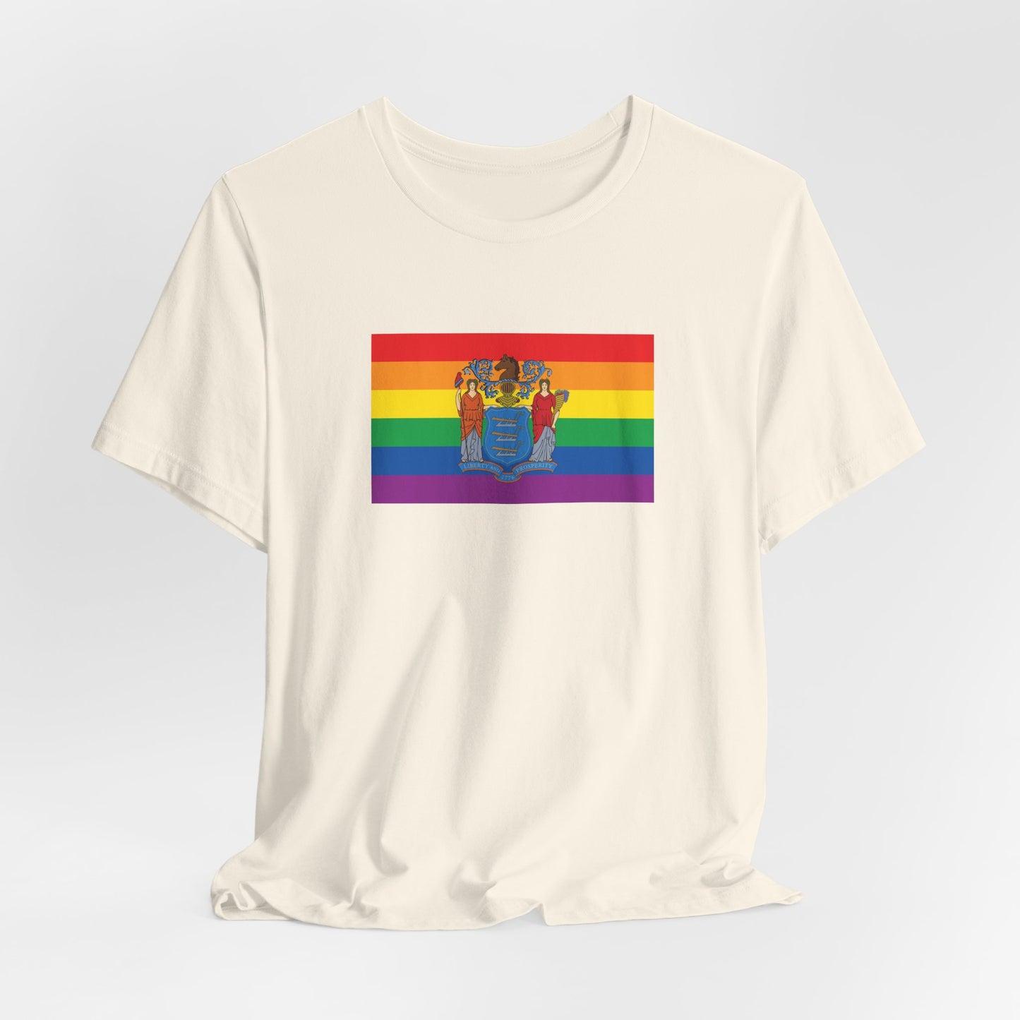 New Jersey Rainbow Pride Flag T-shirt, Several Color Options