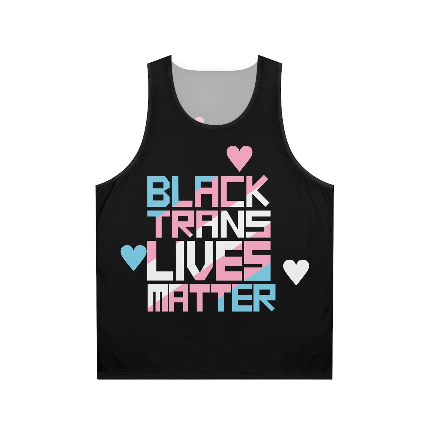 BLACK TRANS LIVES MATTER Tank Top - San Francisco Tenderloin Deco on Black