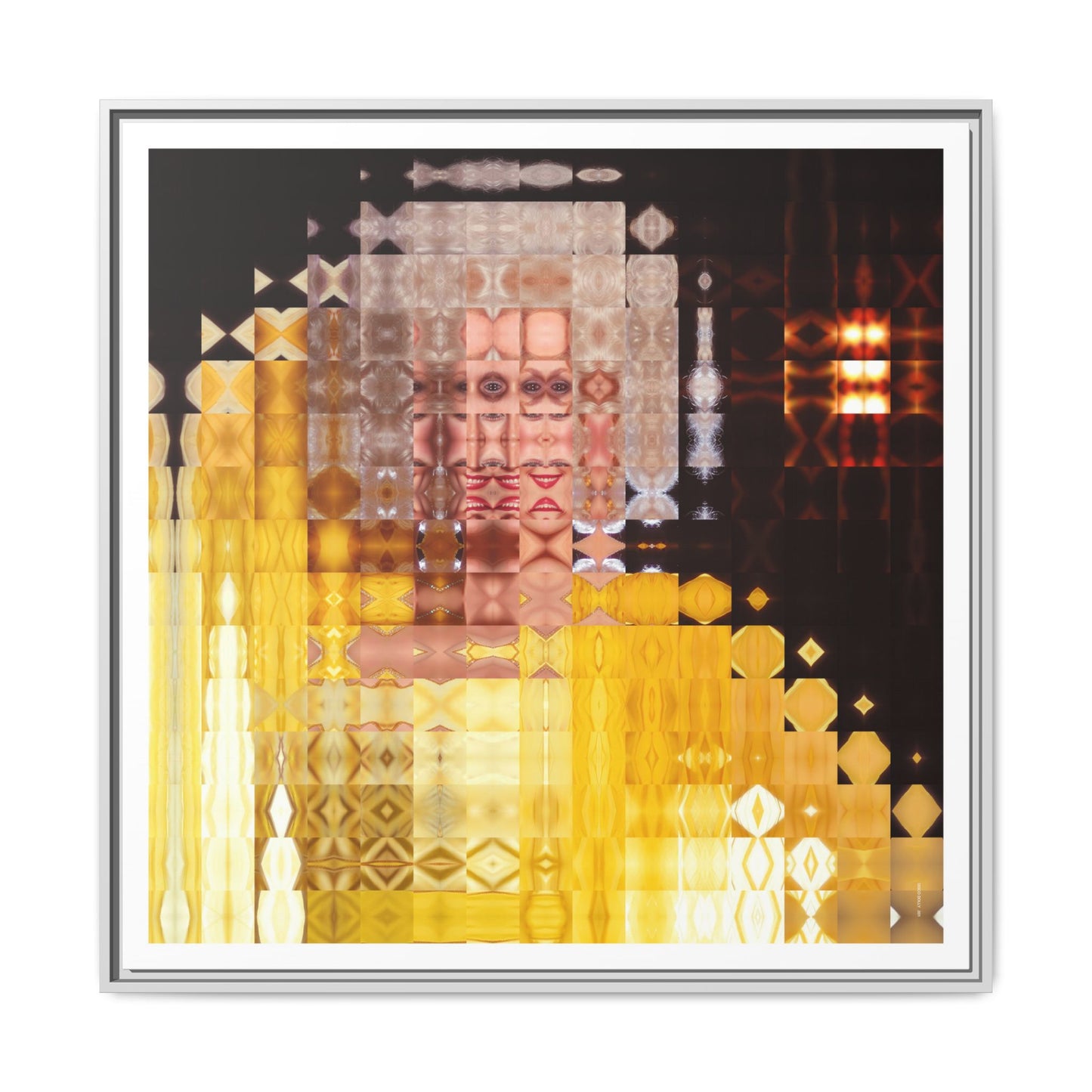 Disco Dolly Abstract Portrait Collage Art — Matte Canvas, Framed (Multi-color options)