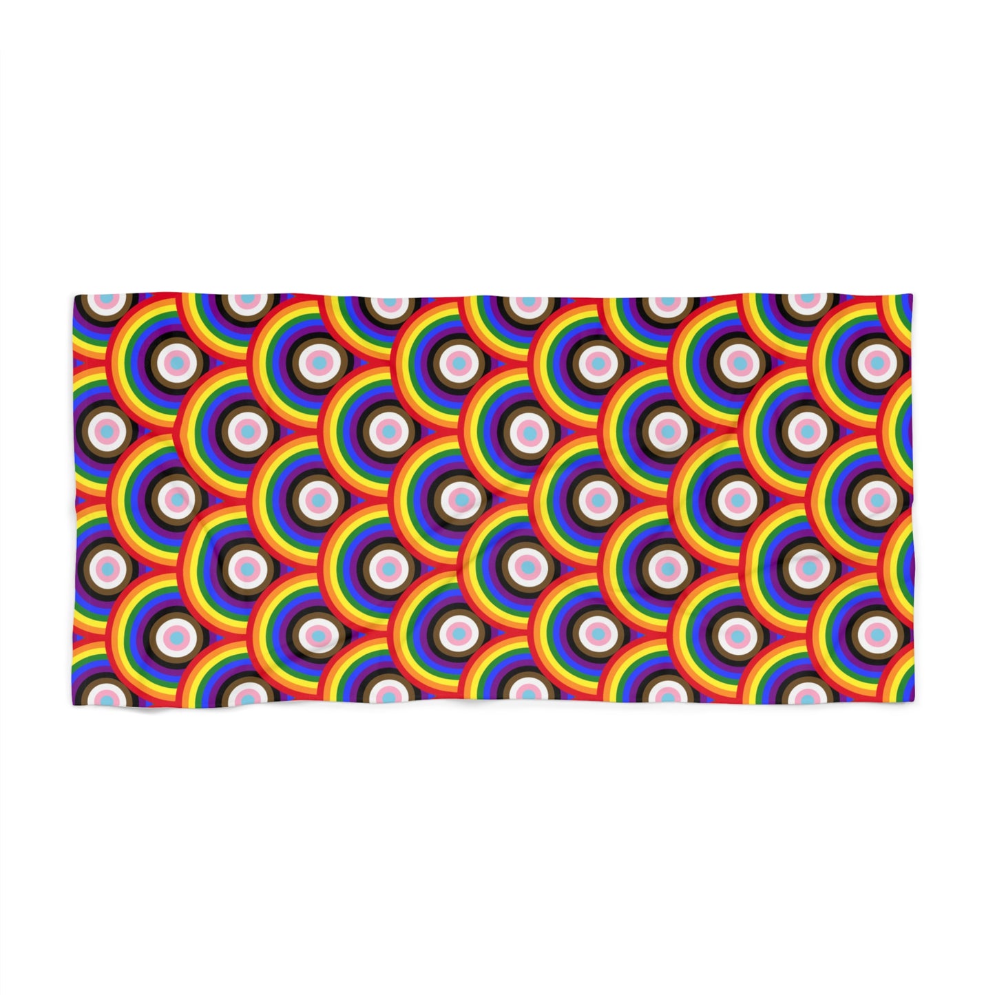 Progress Pride Rainbow Beach Towel - bullseye pattern deco