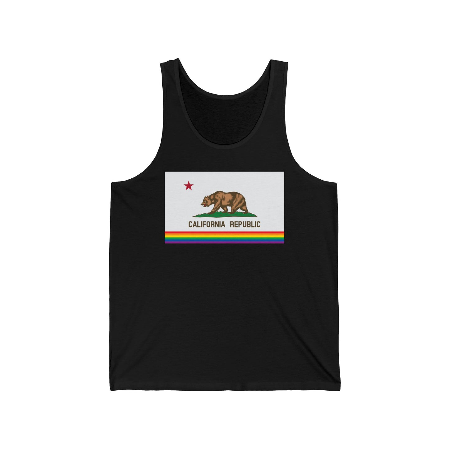 California Rainbow Pride Flag Jersey Tank