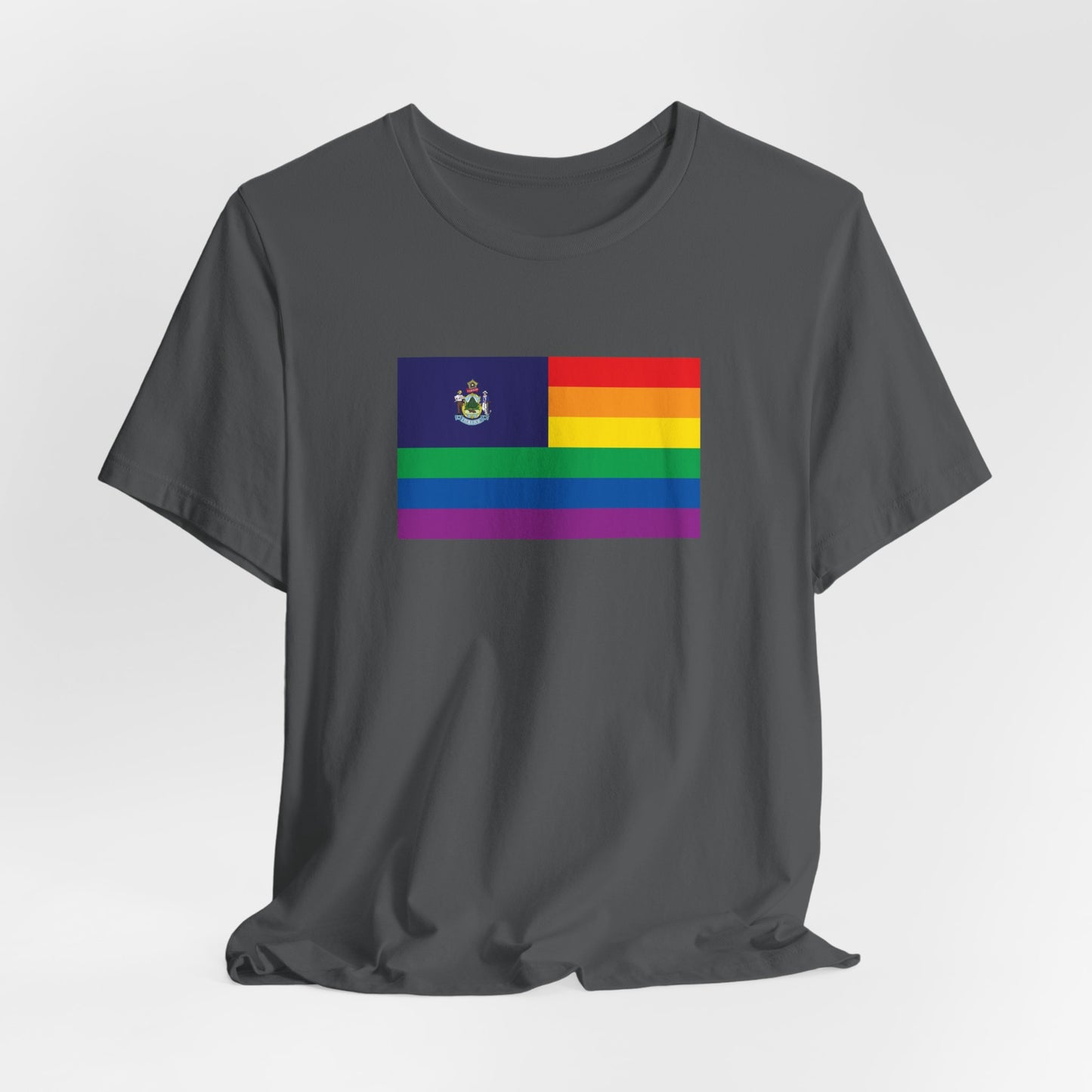 Maine Rainbow Pride Flag T-shirt, Several Color Options