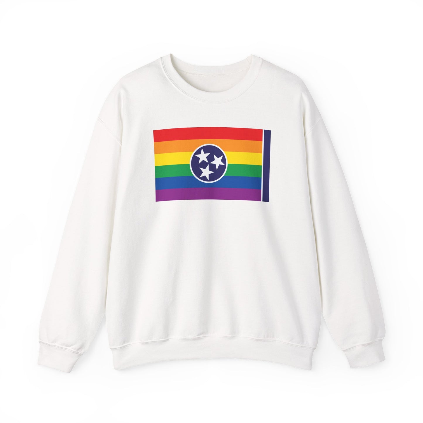 Tennessee Rainbow Pride Flag Unisex Crewneck Sweatshirt—White, Black or Light Pink
