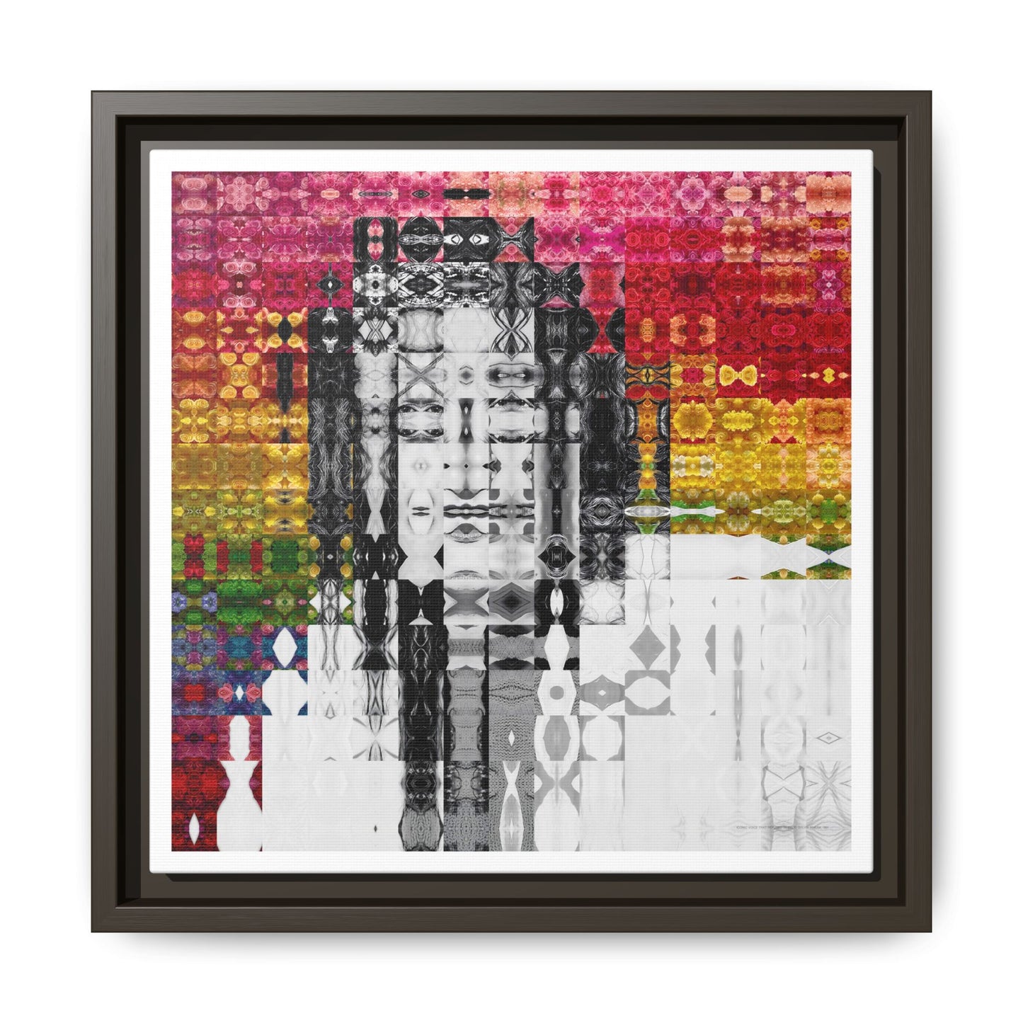 Iconic Voice That Refused Silence, Sylvia Rivera Abstract Portrait Collage Art — Matte Canvas, Framed (Multi-color options)