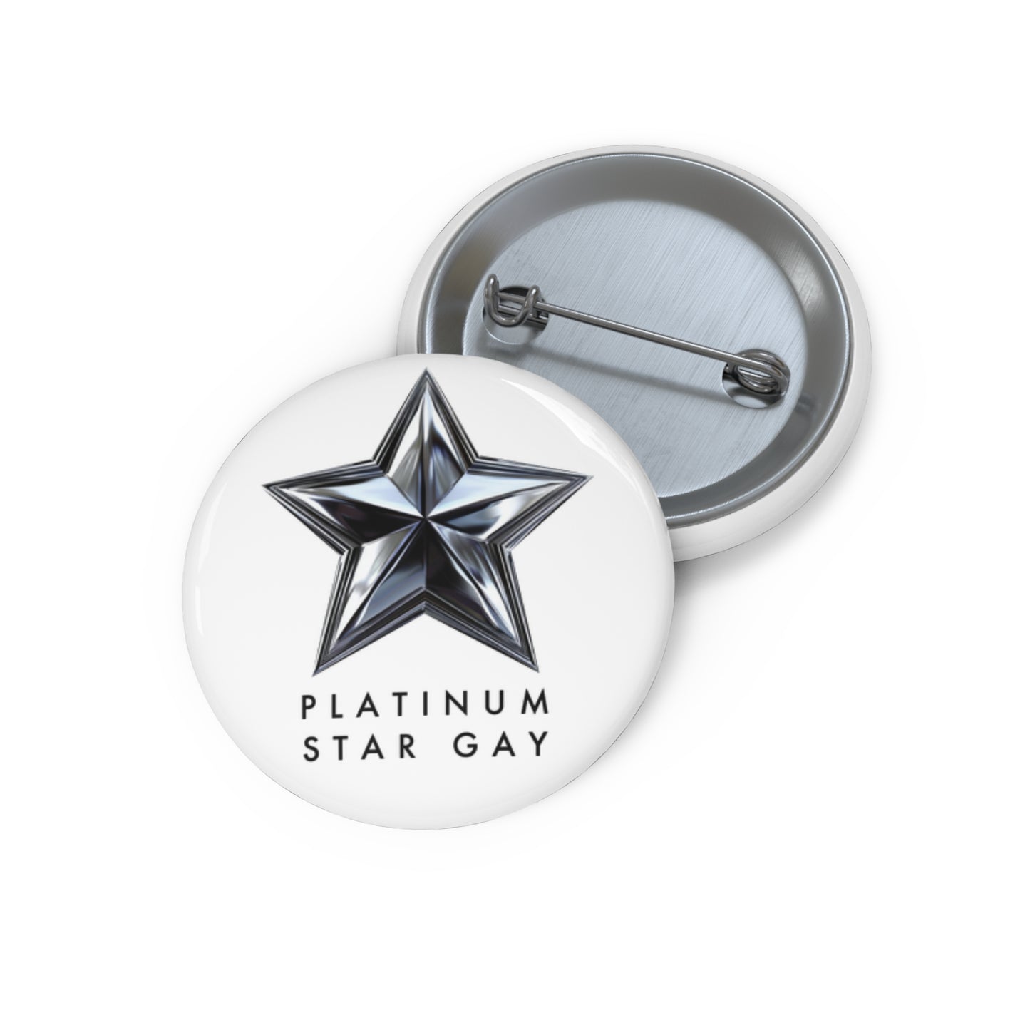 Platinum Star Gay Pin Button