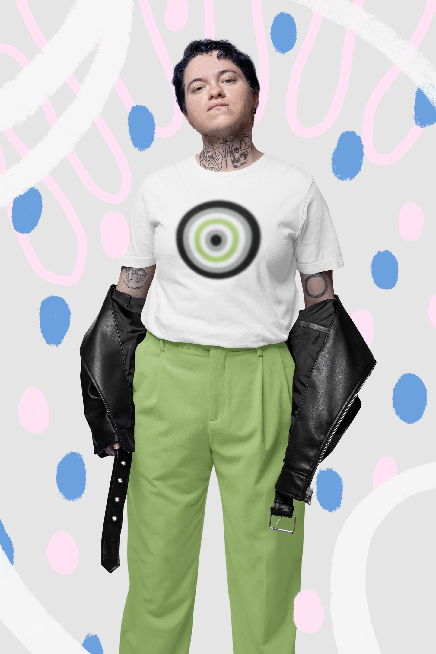 Agender Pride Gradient Orb T-Shirt — Minimalist Agender T-Shirt