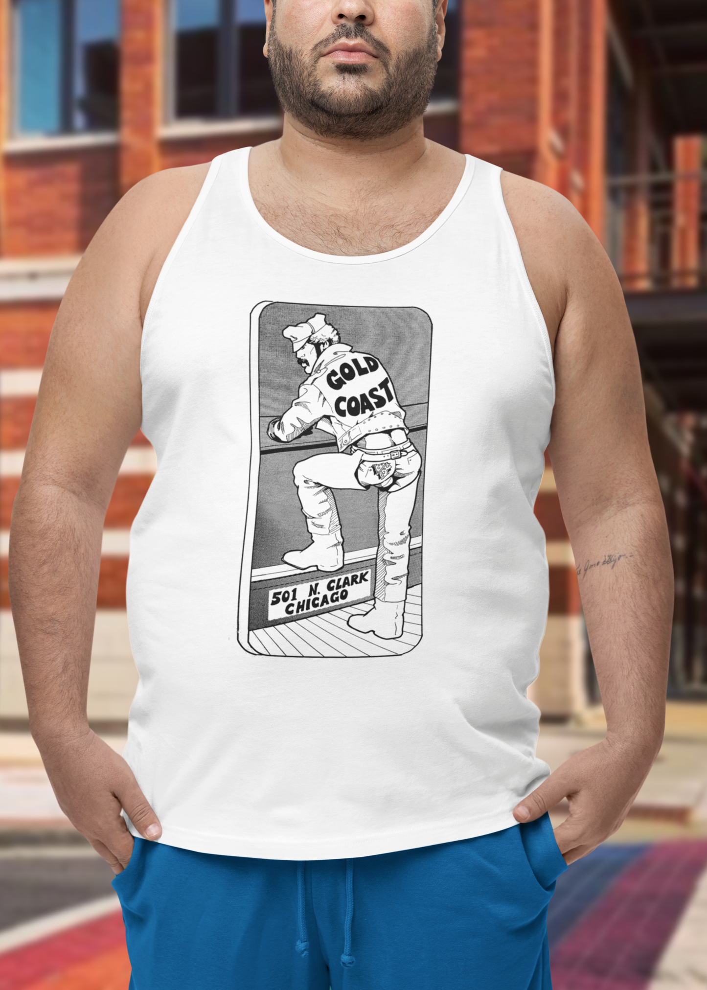 GOLD COAST Chaps Tank Top — Chicago Leather Bar Archive Design