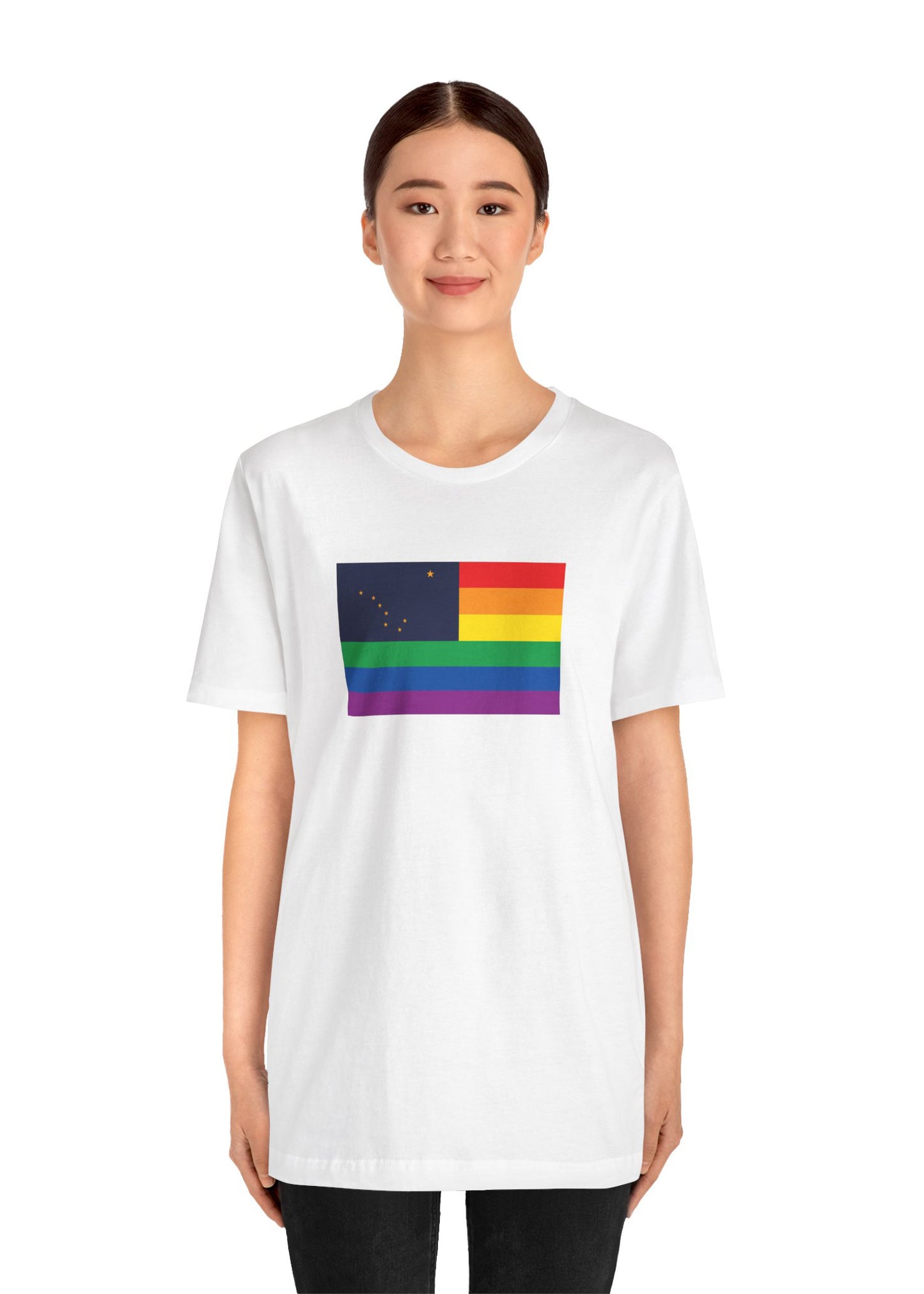 Alaska Rainbow Pride Flag T-shirt, Several Color Options