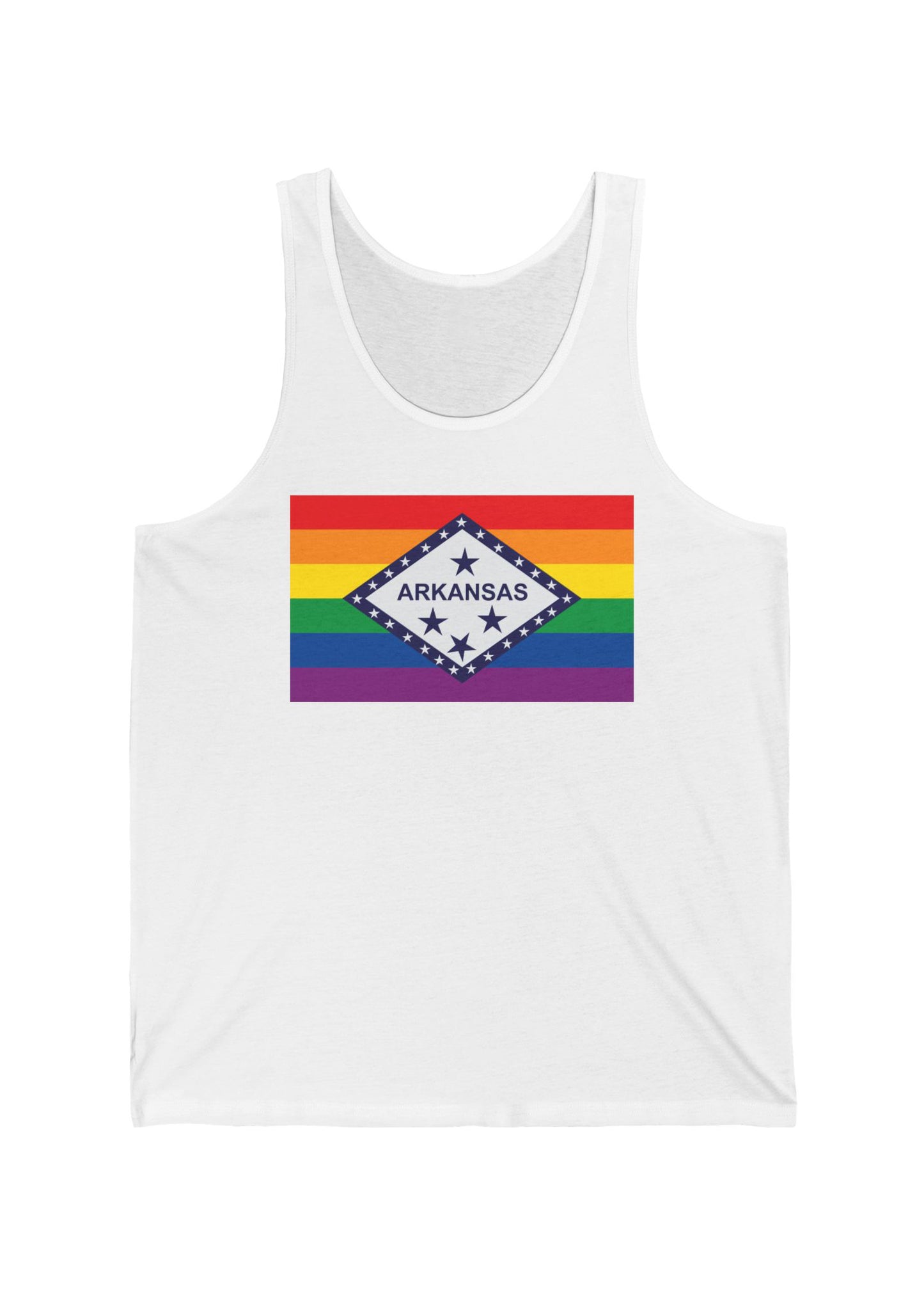 Arkansas Rainbow Pride Flag Jersey Tank
