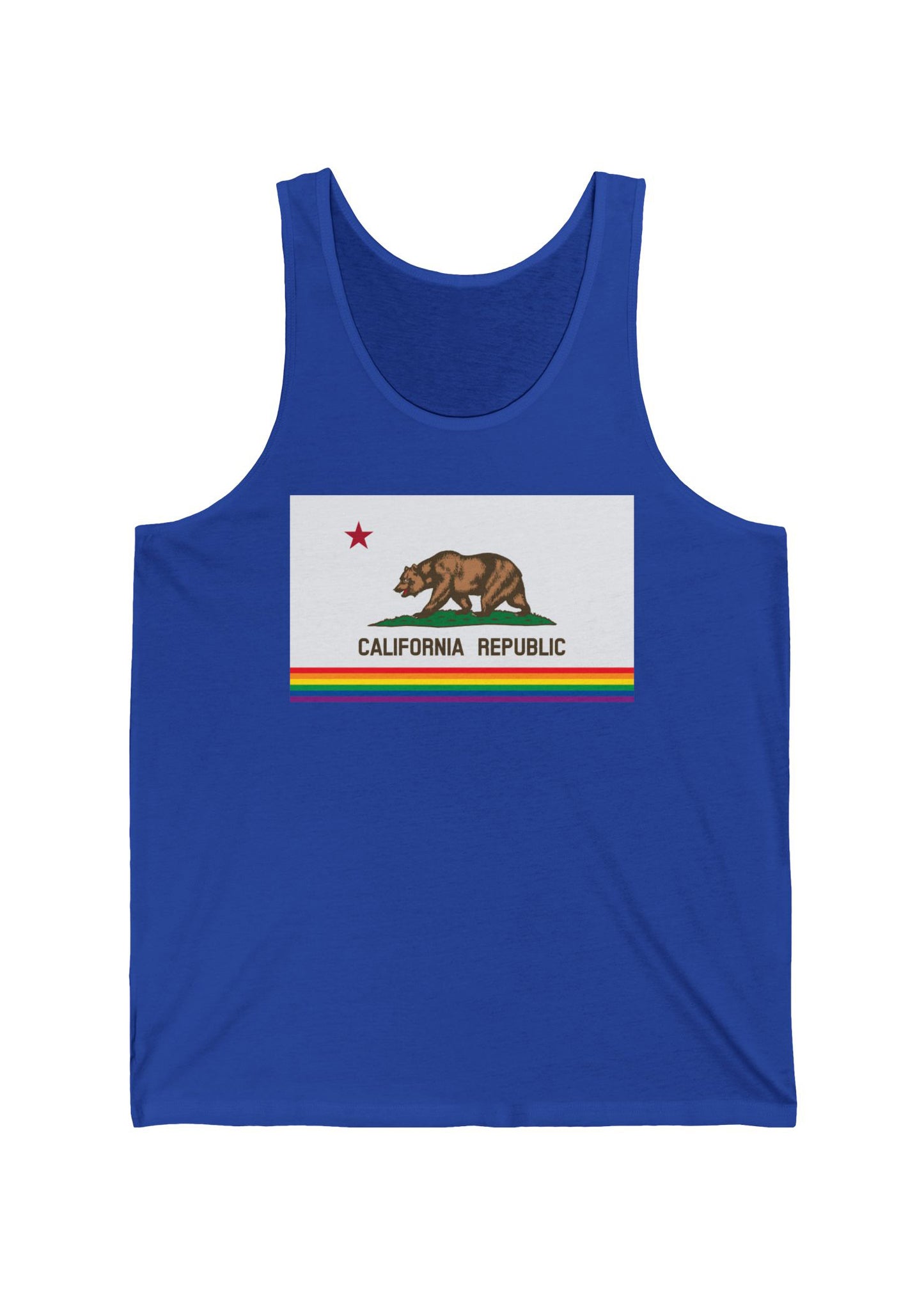 California Rainbow Pride Flag Jersey Tank