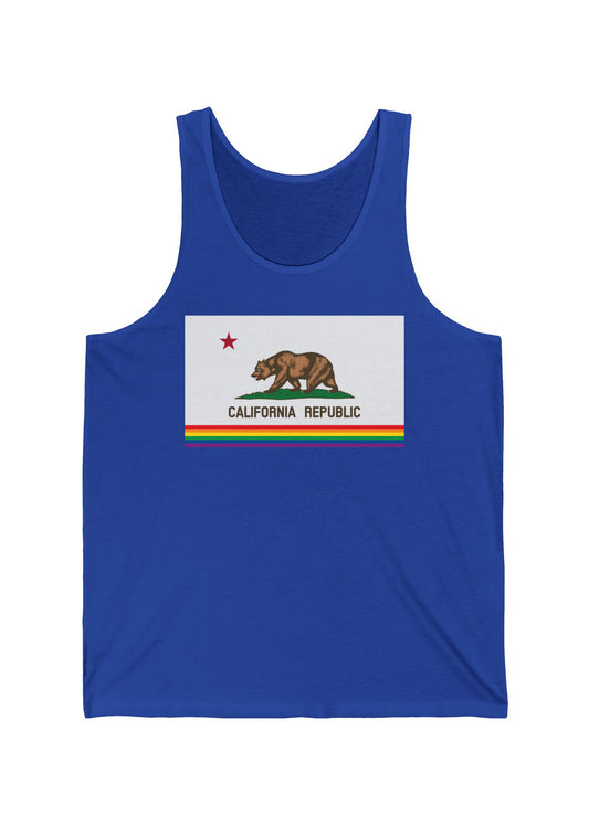 California Rainbow Pride Flag Jersey Tank
