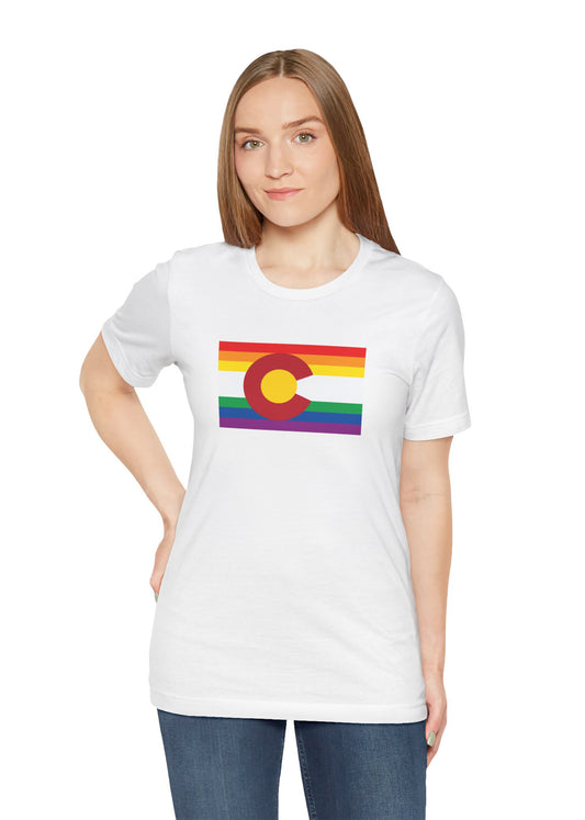Colorado Rainbow Pride Flag T-shirt, Several Color Options