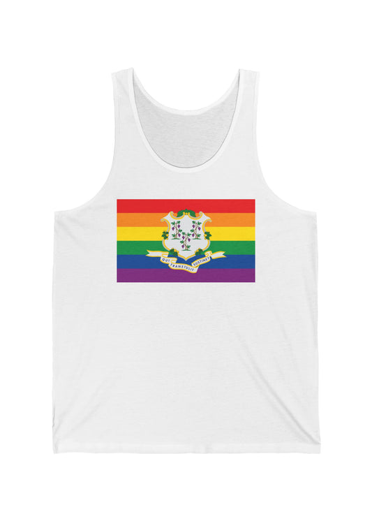 Connecticut Rainbow Pride Flag Jersey Tank