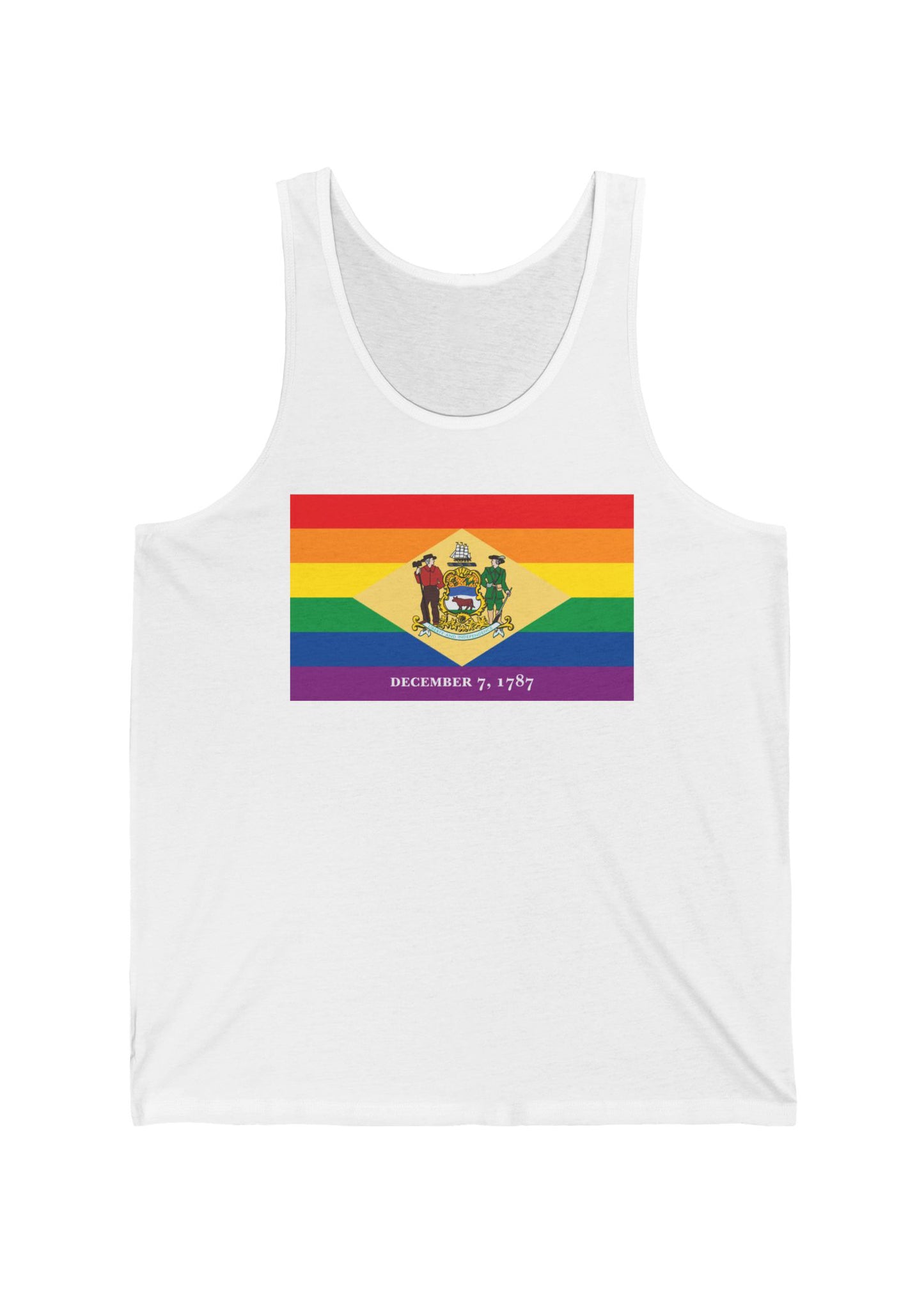Delaware Rainbow Pride Flag Jersey Tank