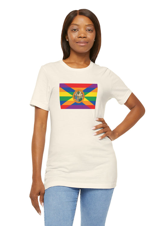 Florida Rainbow Pride Flag T-shirt, Several Color Options