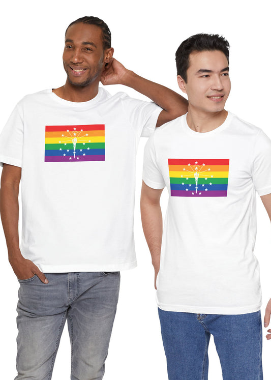 Indiana Rainbow Pride Flag T-shirt, Several Color Options