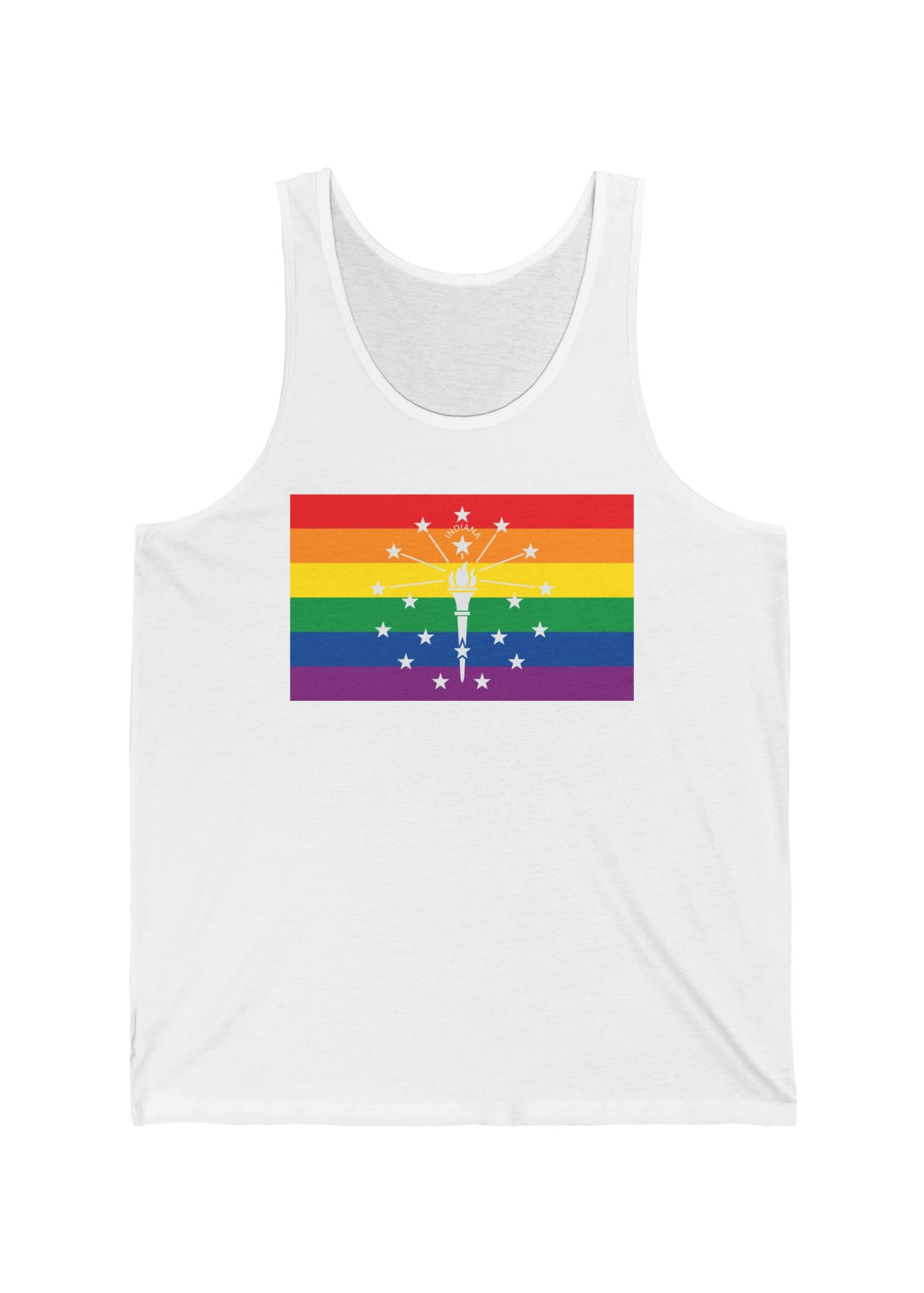 Indiana Rainbow Pride Flag Jersey Tank