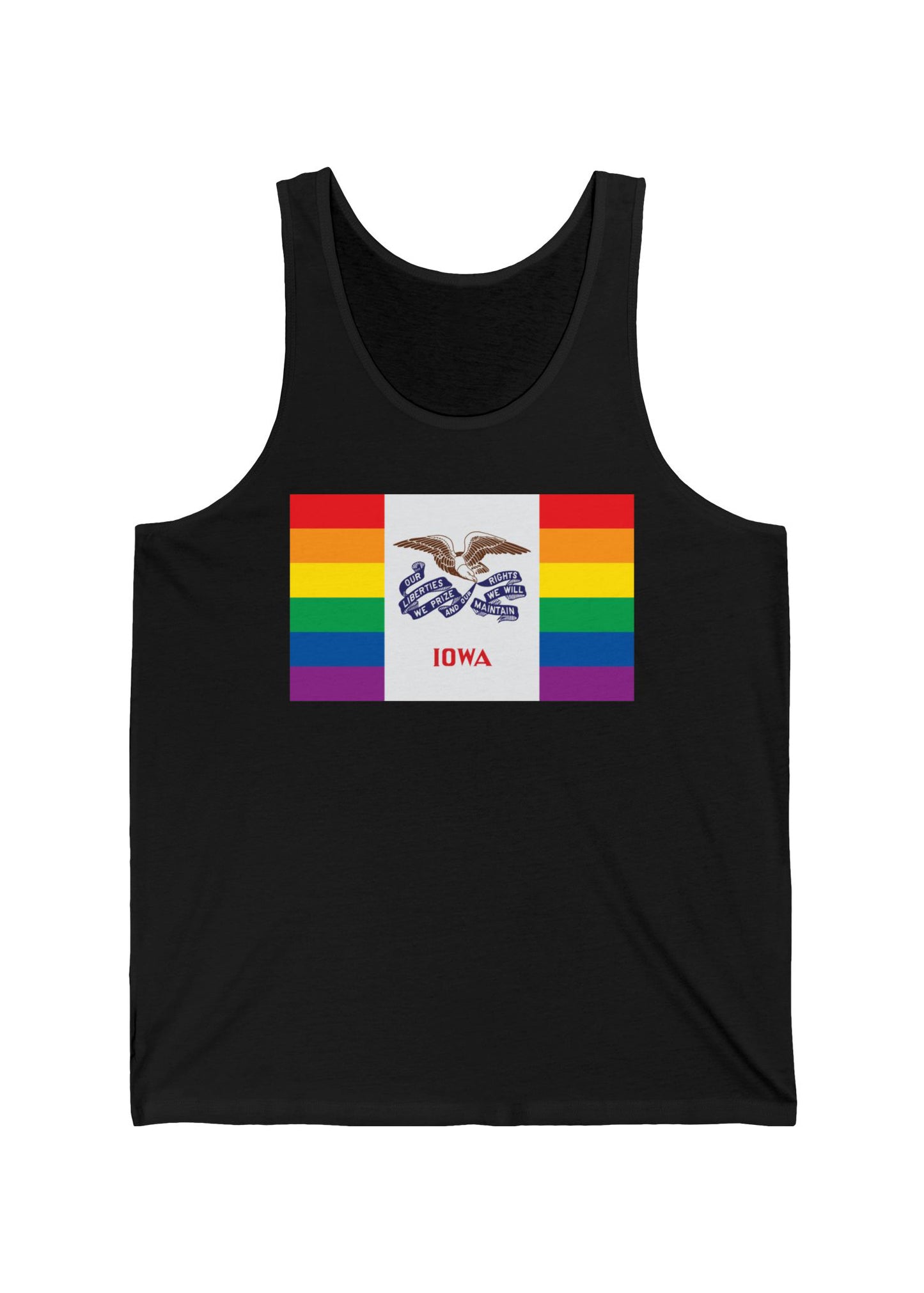Iowa Rainbow Pride Flag Jersey Tank
