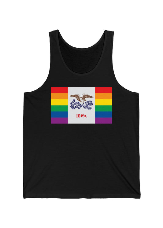 Iowa Rainbow Pride Flag Jersey Tank